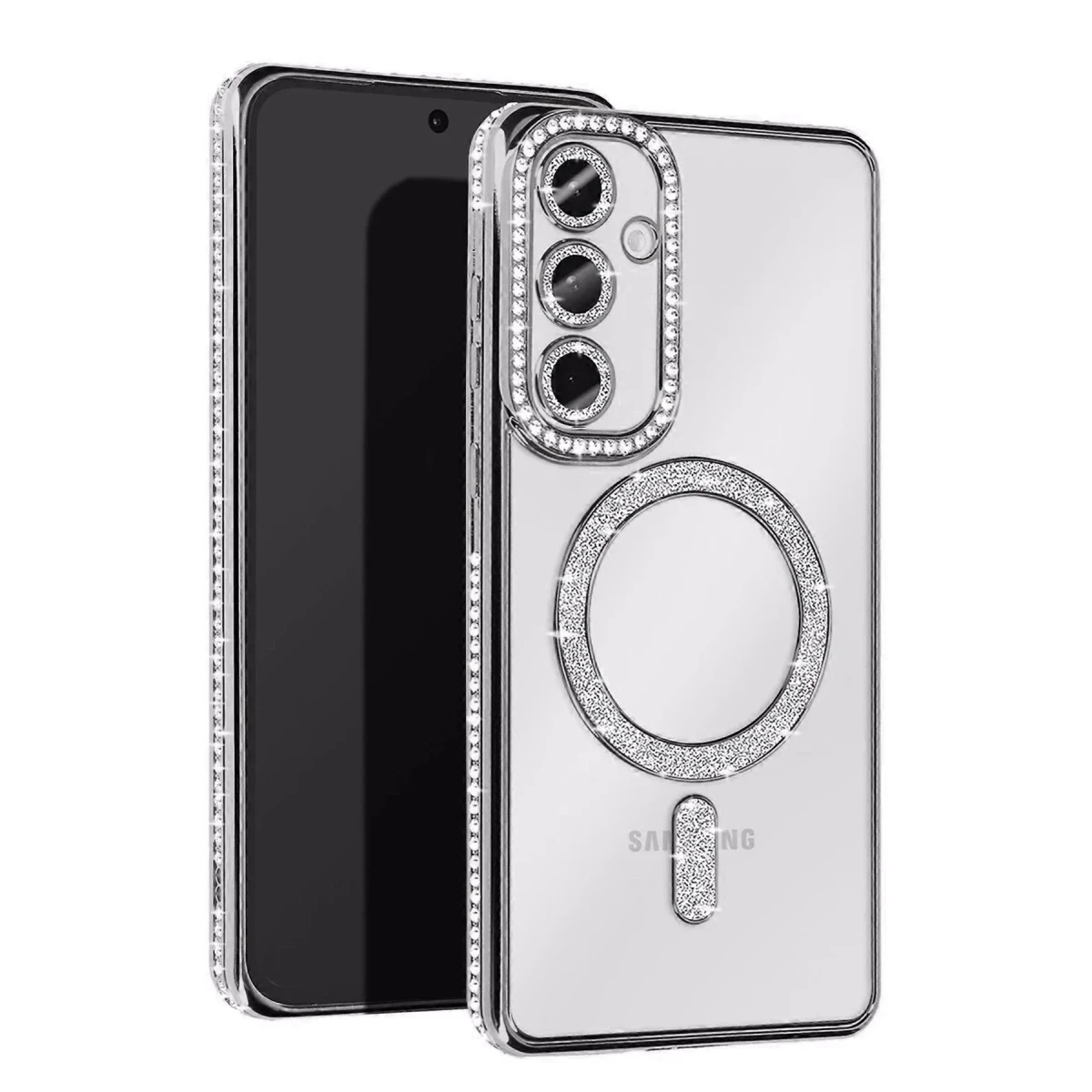 Newface Samsung Galaxy A36 Joke Simli Magneticsafe Kılıf - Gümüş