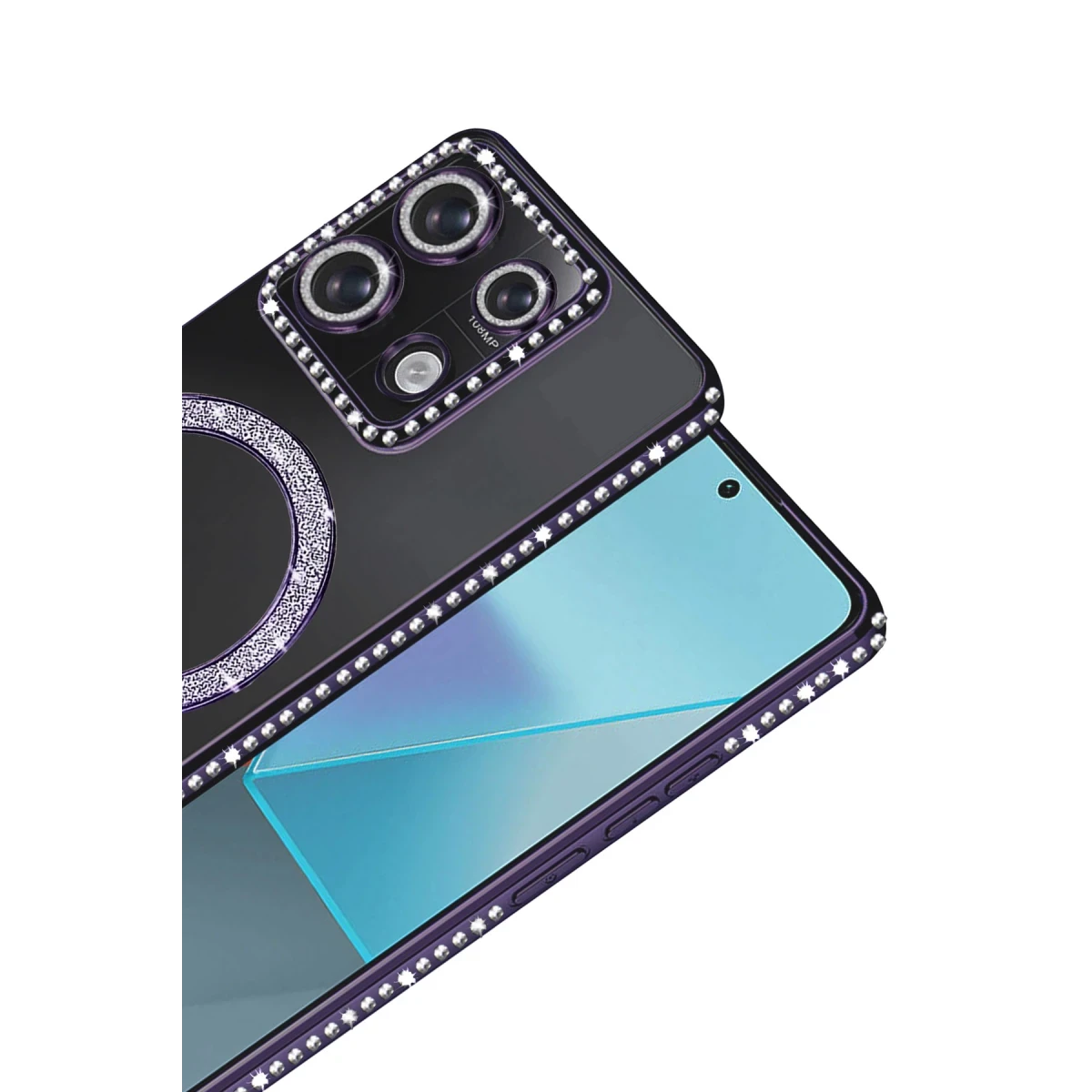 Newface Xiaomi Redmi Note 13 Pro 4G Joke Simli Magneticsafe Kılıf - Derin Mor — görsel 6