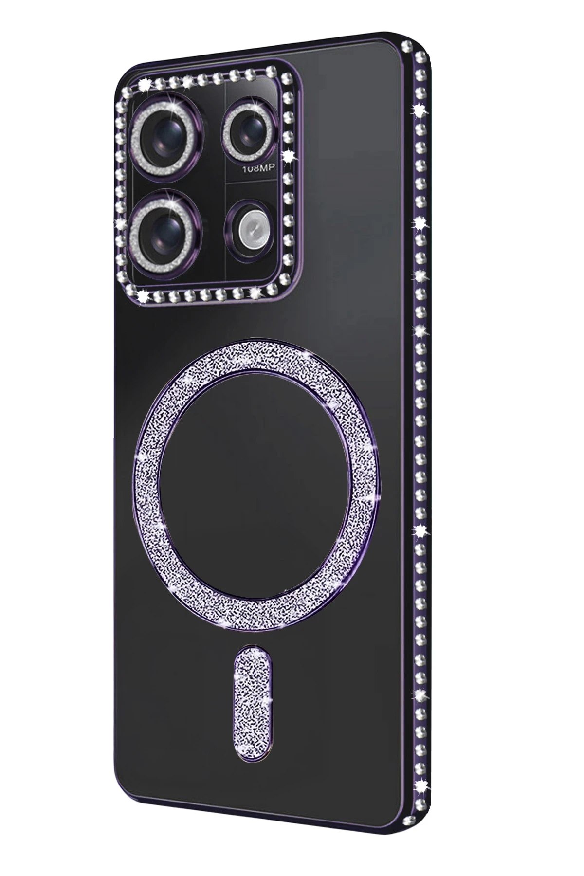Newface Xiaomi Redmi Note 13 Pro 4G Joke Simli Magneticsafe Kılıf - Derin Mor