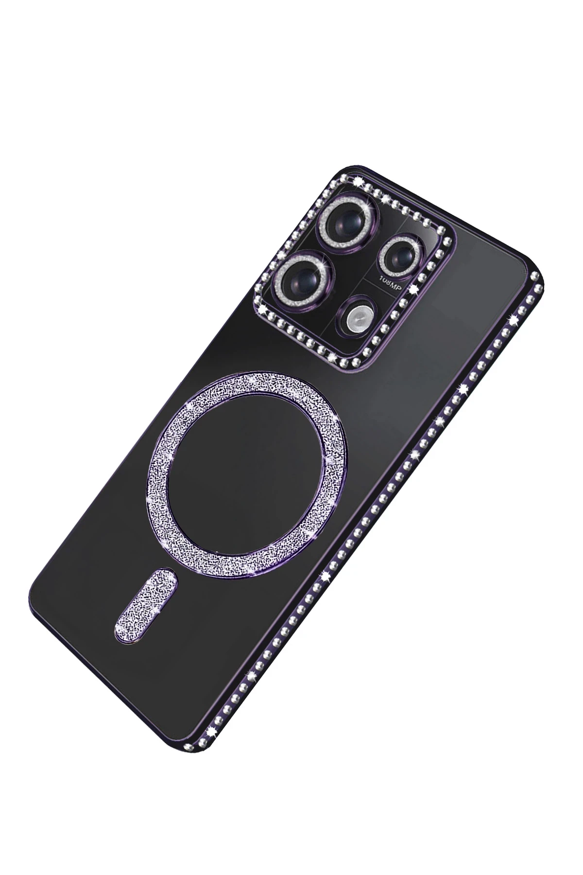 Newface Xiaomi Redmi Note 13 Pro 4G Joke Simli Magneticsafe Kılıf - Derin Mor