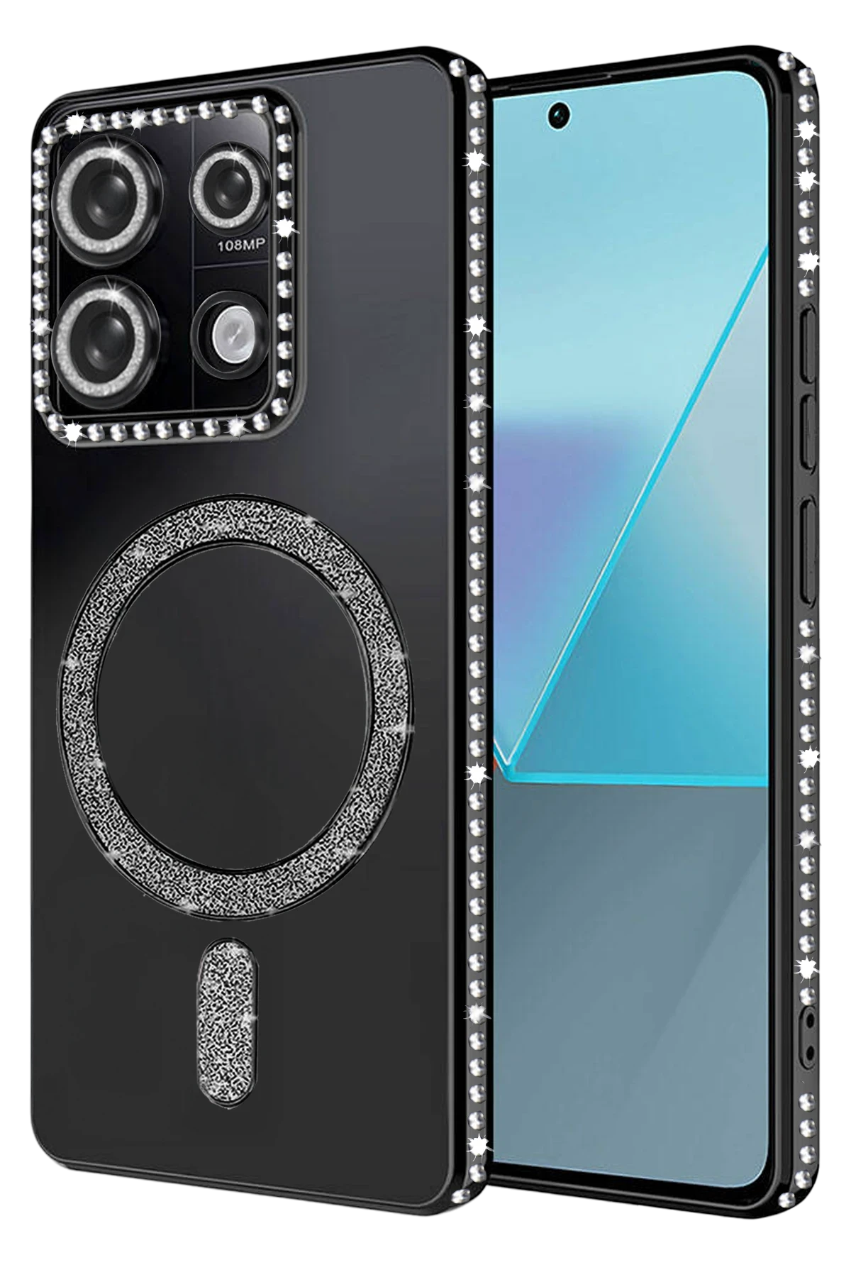 Newface Xiaomi Redmi Note 13 Pro 4G Joke Simli Magneticsafe Kılıf - Siyah
