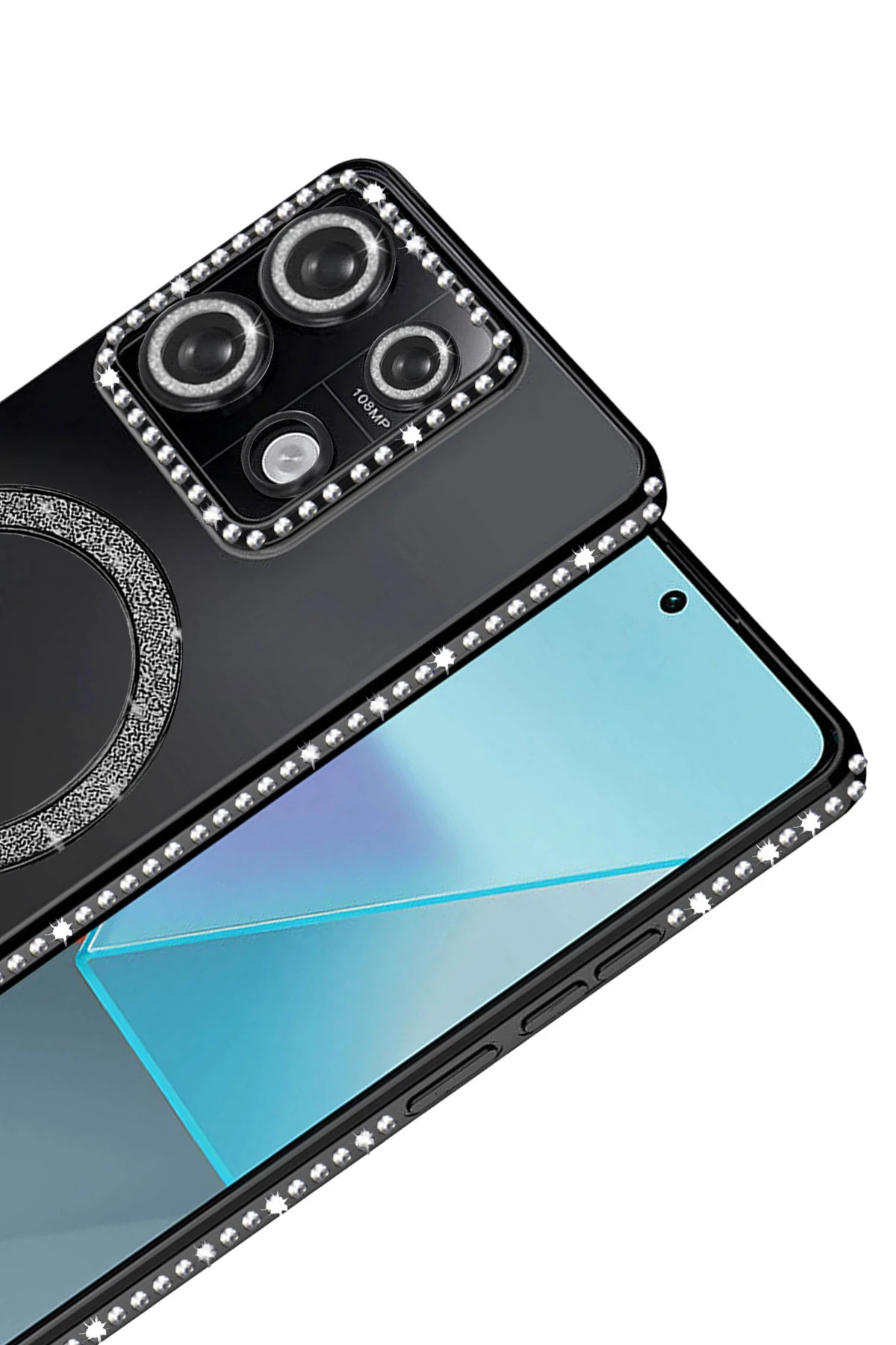 Newface Xiaomi Redmi Note 13 Pro 4G Joke Simli Magneticsafe Kılıf - Siyah