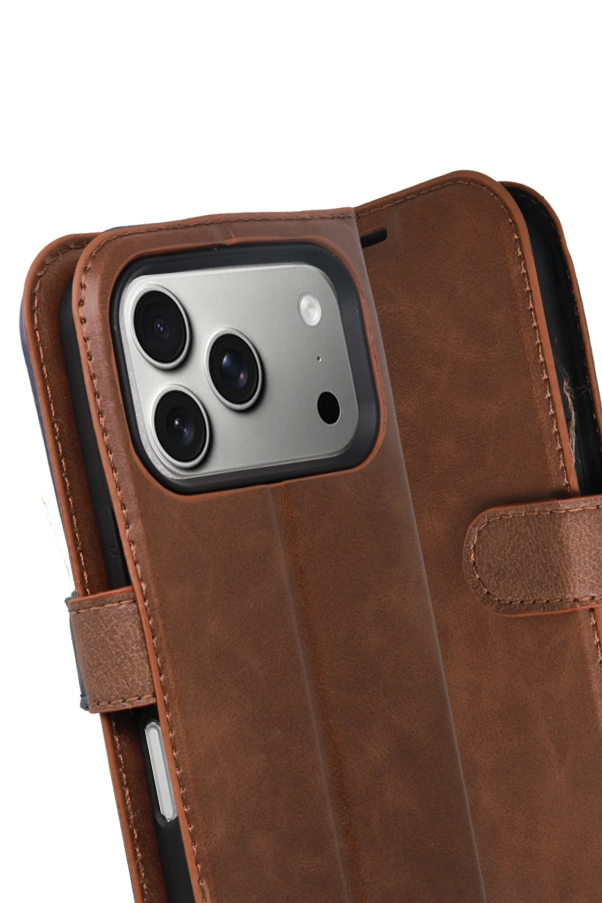 Newface Apple iPhone 17 Pro Trend S Plus Kapaklı Kılıf - Taba