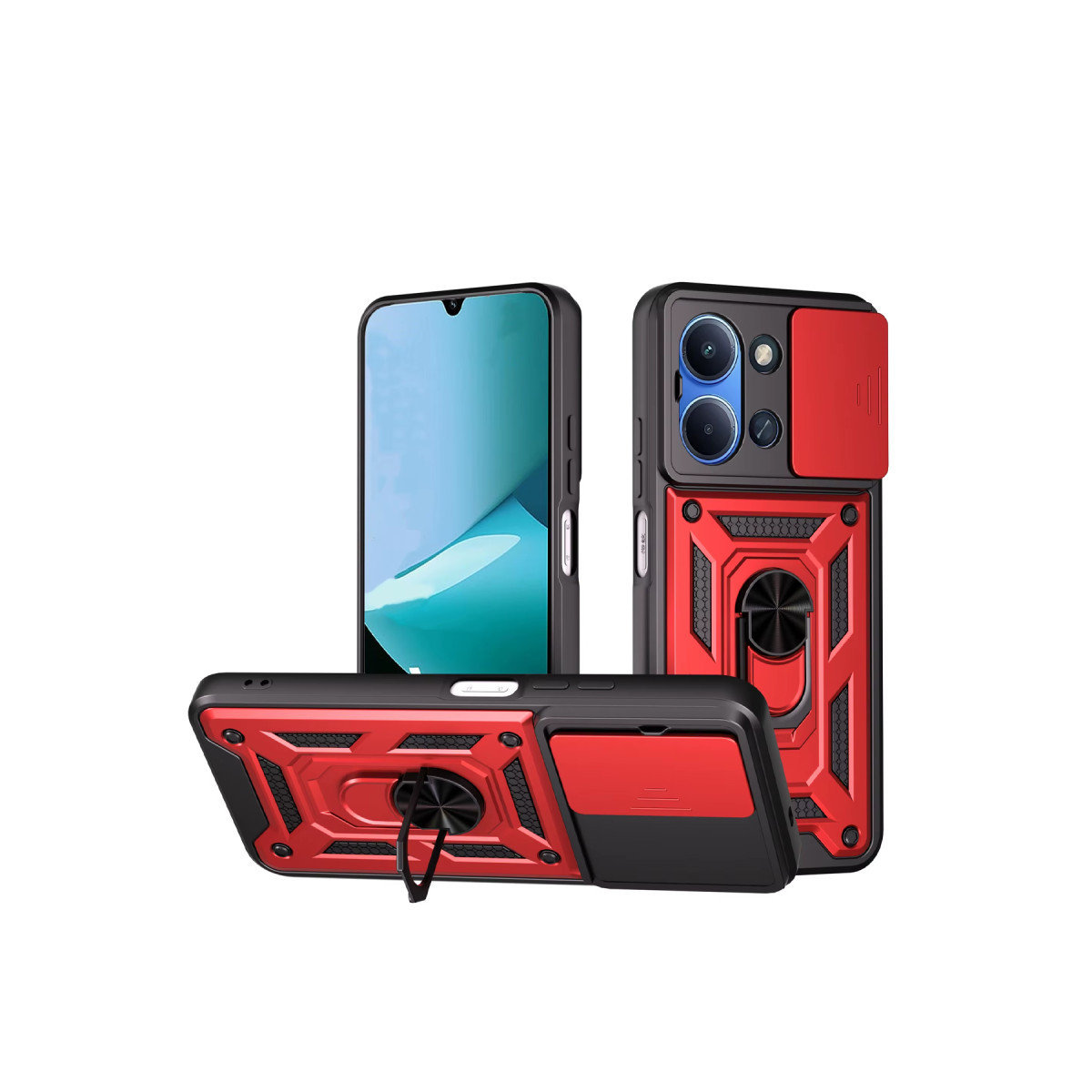 Newface Xiaomi Redmi 15C 4G Pars Lens Yüzüklü Silikon - Kırmızı — görsel 7