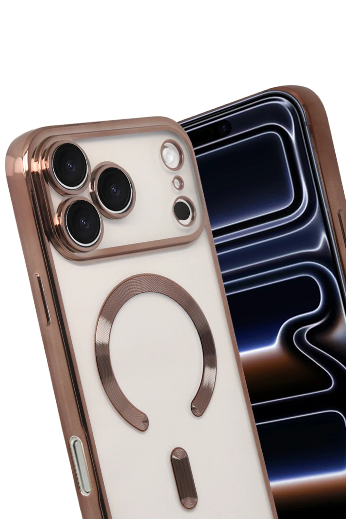 Newface Apple iPhone 17 Pro Max Kross Magneticsafe Kapak - Çöl Titanyum