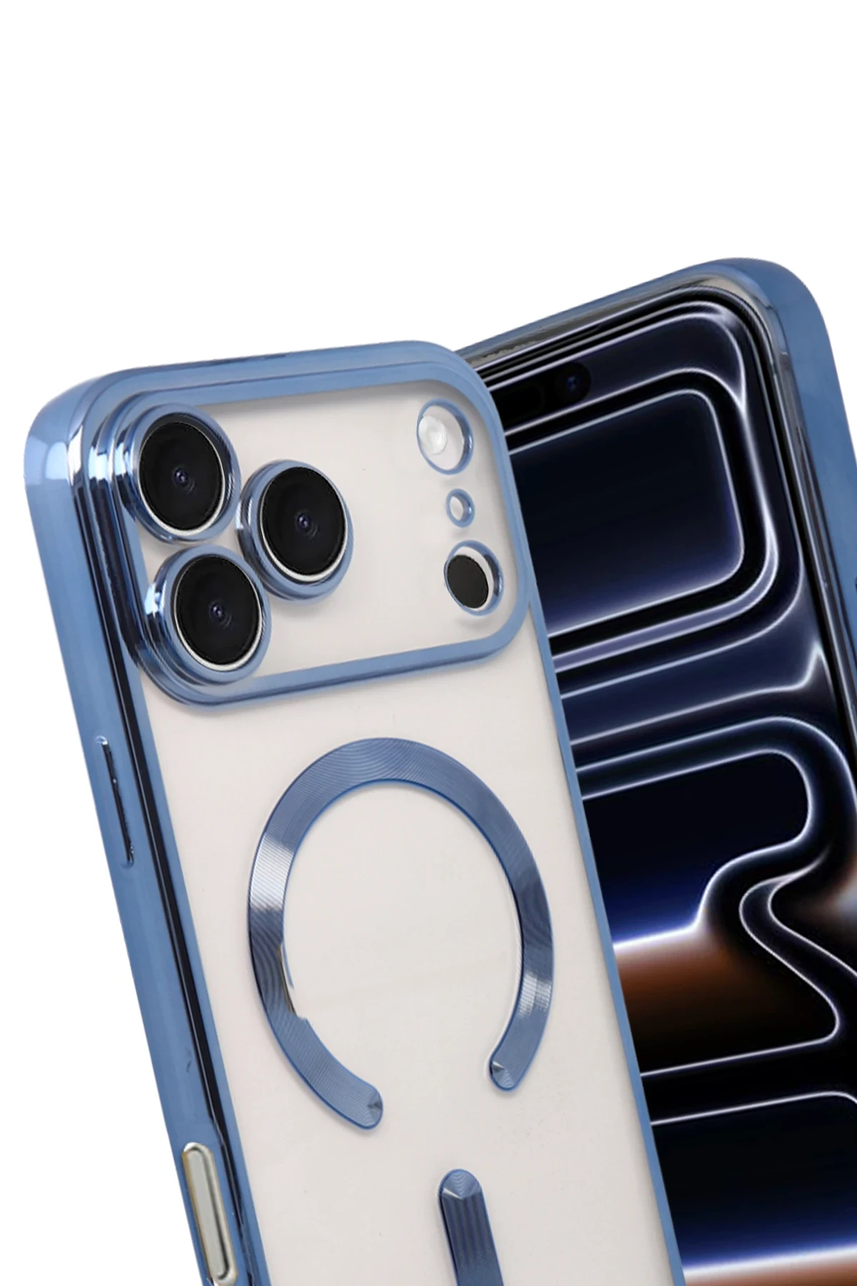 Newface Apple iPhone 17 Pro Max Kross Magneticsafe Kapak - Sierra Blue