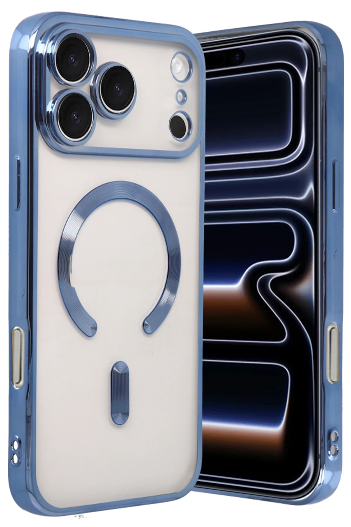 Newface Apple iPhone 17 Pro Max Kross Magneticsafe Kapak - Sierra Blue