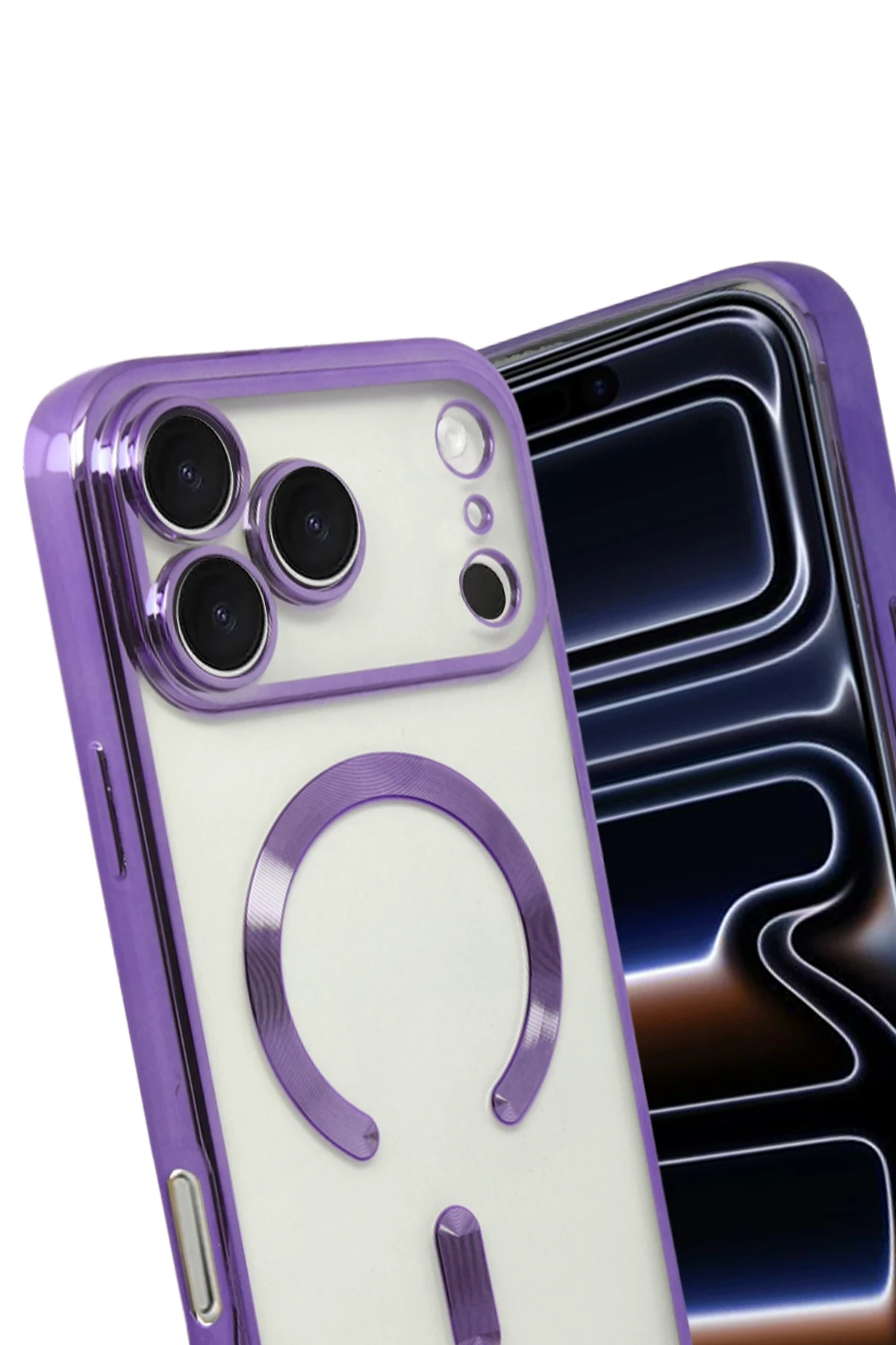Newface Apple iPhone 17 Pro Max Kross Magneticsafe Kapak - Mor