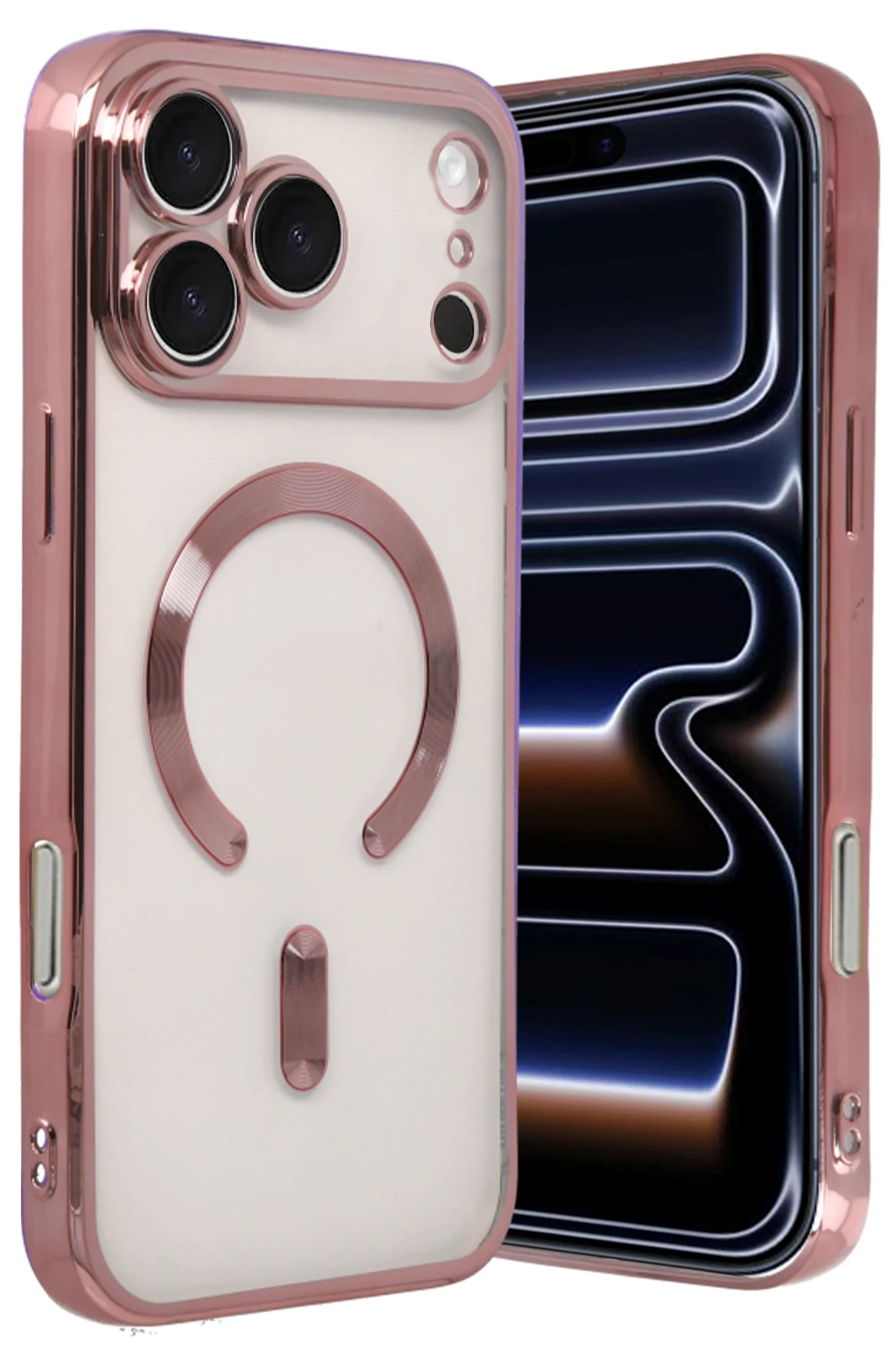 Newface Apple iPhone 17 Pro Max Kross Magneticsafe Kapak - Rose