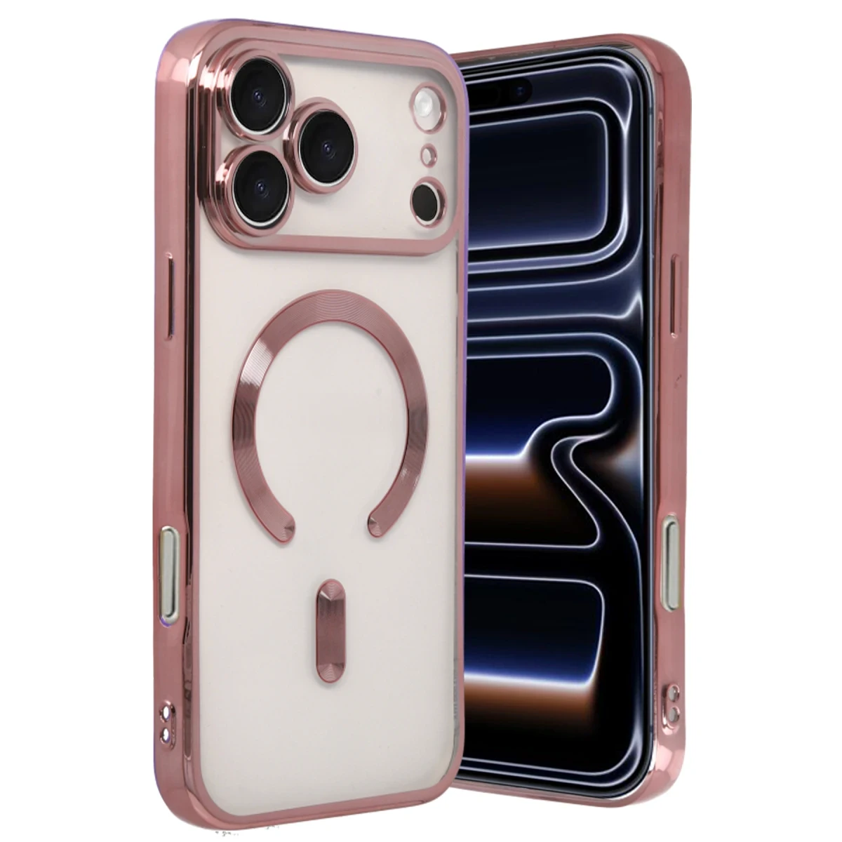 Newface Apple iPhone 17 Pro Max Kross Magneticsafe Kapak - Rose