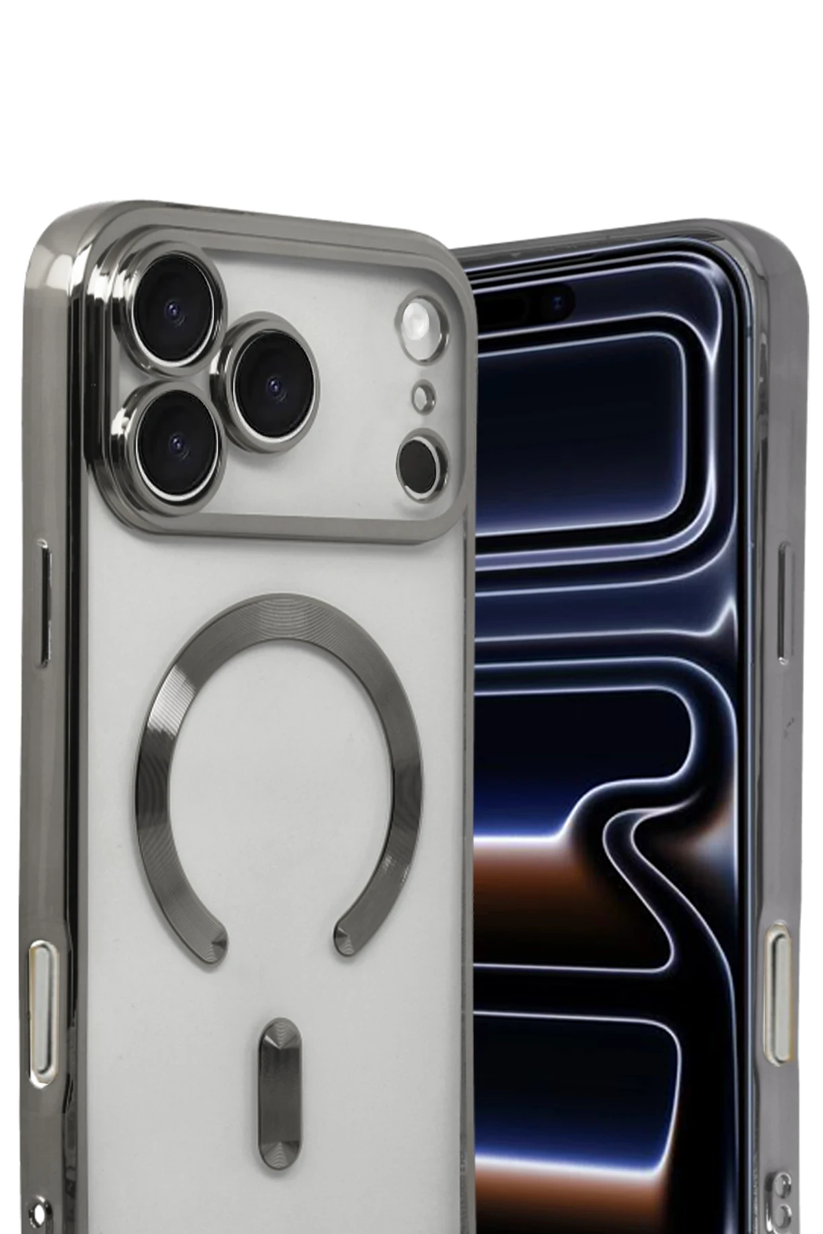 Newface Apple iPhone 17 Pro Max Kross Magneticsafe Kapak - Titan Gri