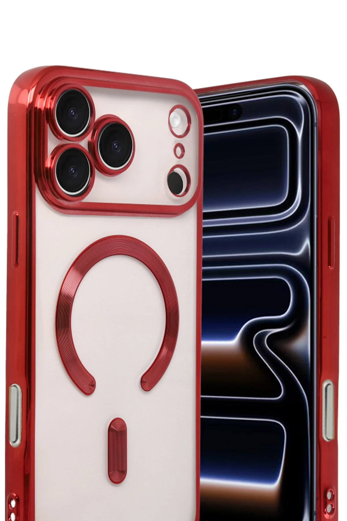 Newface Apple iPhone 17 Pro Max Kross Magneticsafe Kapak - Kırmızı