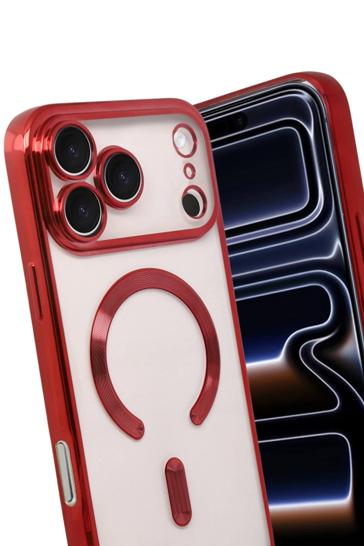 Newface Apple iPhone 17 Pro Max Kross Magneticsafe Kapak - Kırmızı
