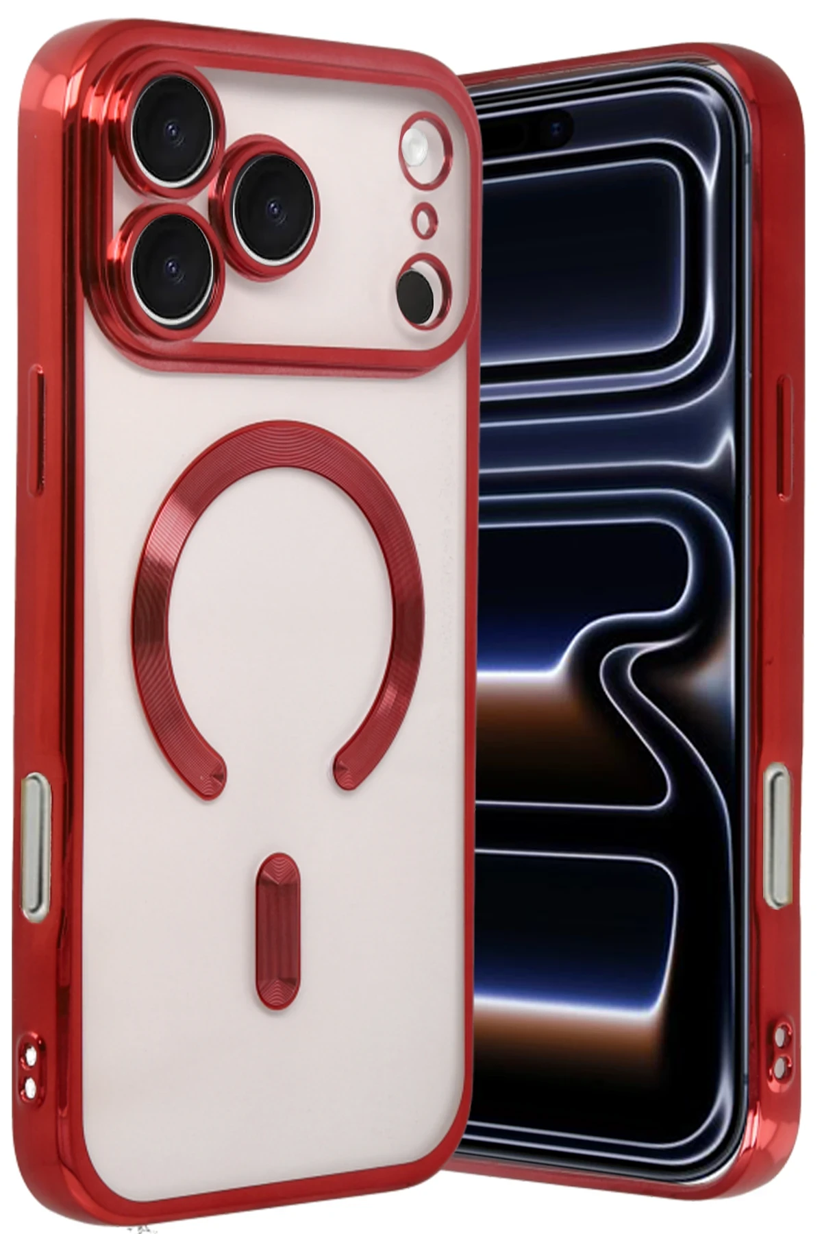 Newface Apple iPhone 17 Pro Max Kross Magneticsafe Kapak - Kırmızı