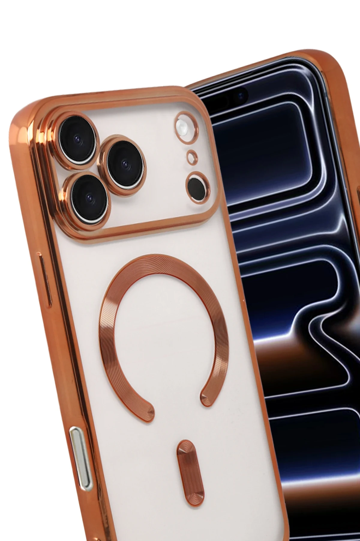 Newface Apple iPhone 17 Pro Max Kross Magneticsafe Kapak - Turuncu