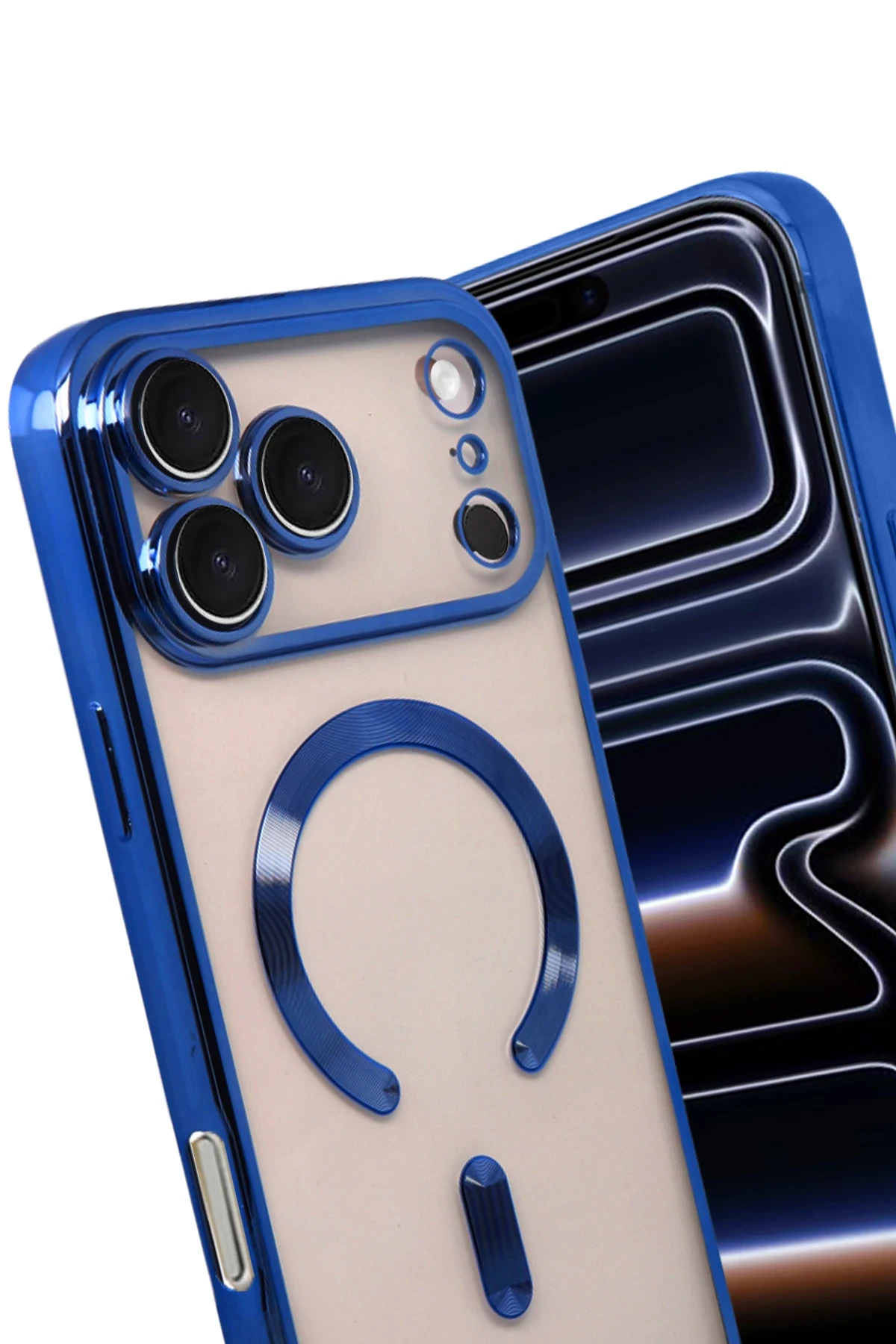 Newface Apple iPhone 17 Pro Max Kross Magneticsafe Kapak - Lacivert
