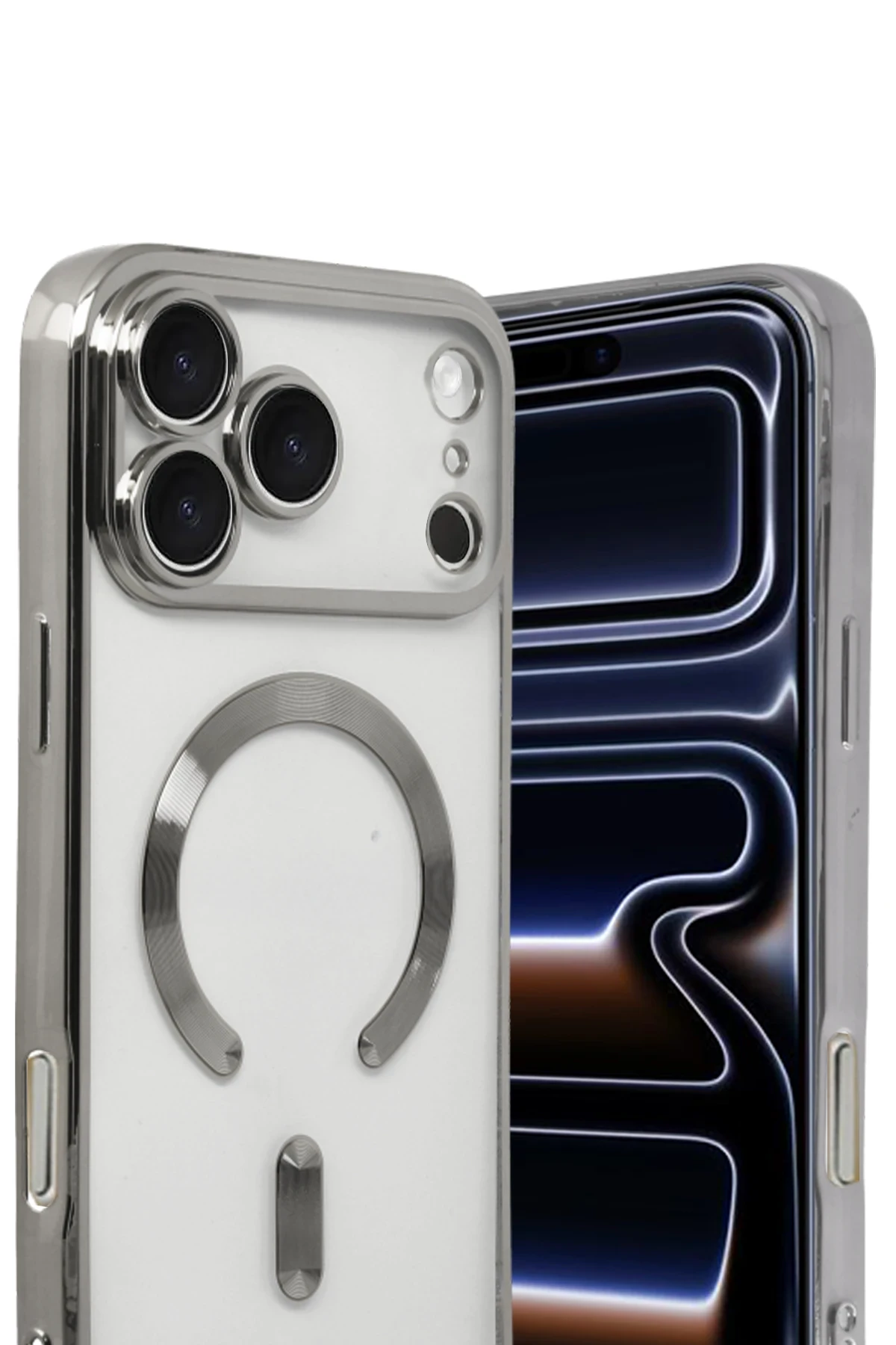 Newface Apple iPhone 17 Pro Kross Magneticsafe Kapak - Gümüş