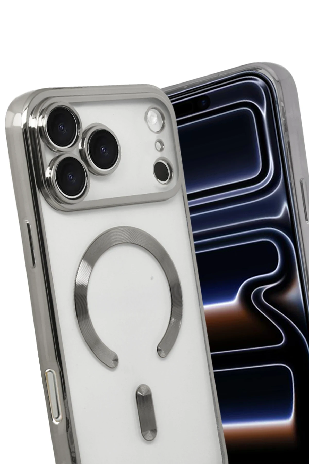 Newface Apple iPhone 17 Pro Kross Magneticsafe Kapak - Gümüş
