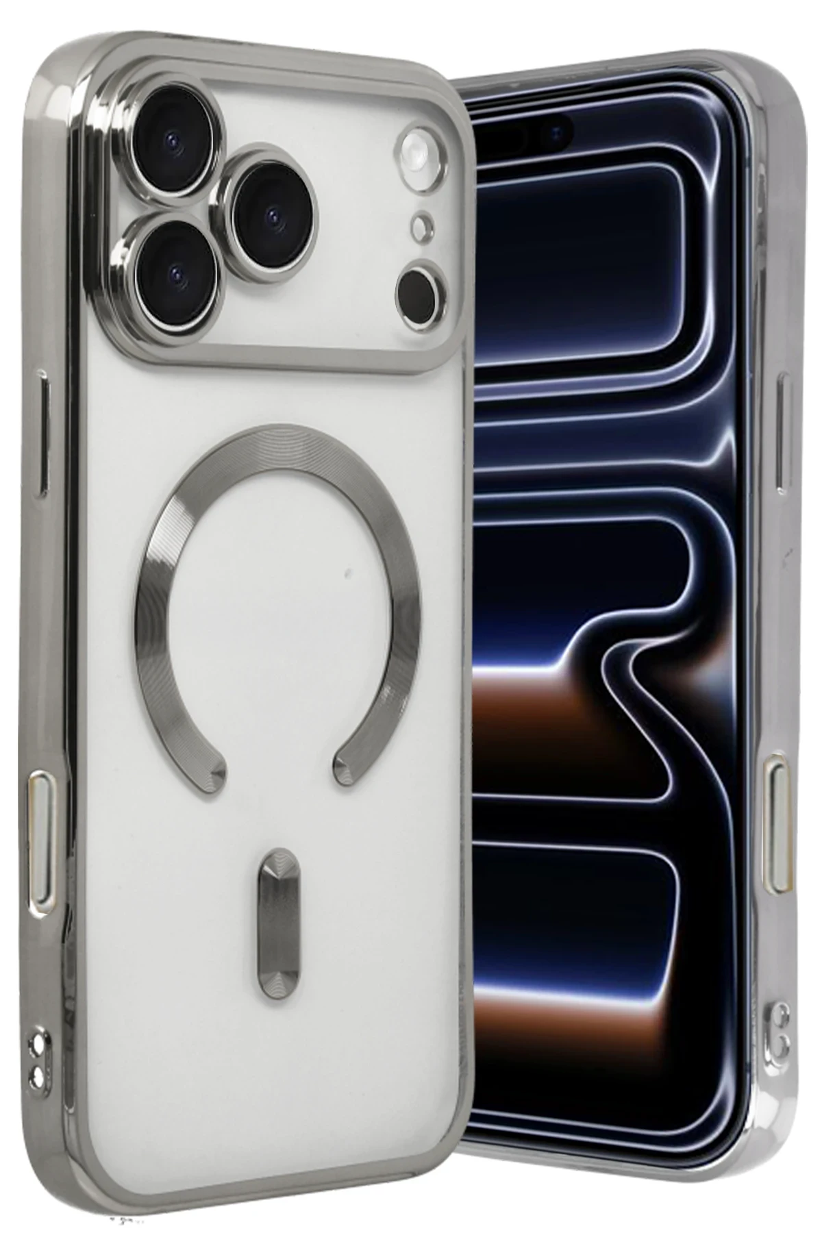 Newface Apple iPhone 17 Pro Kross Magneticsafe Kapak - Gümüş