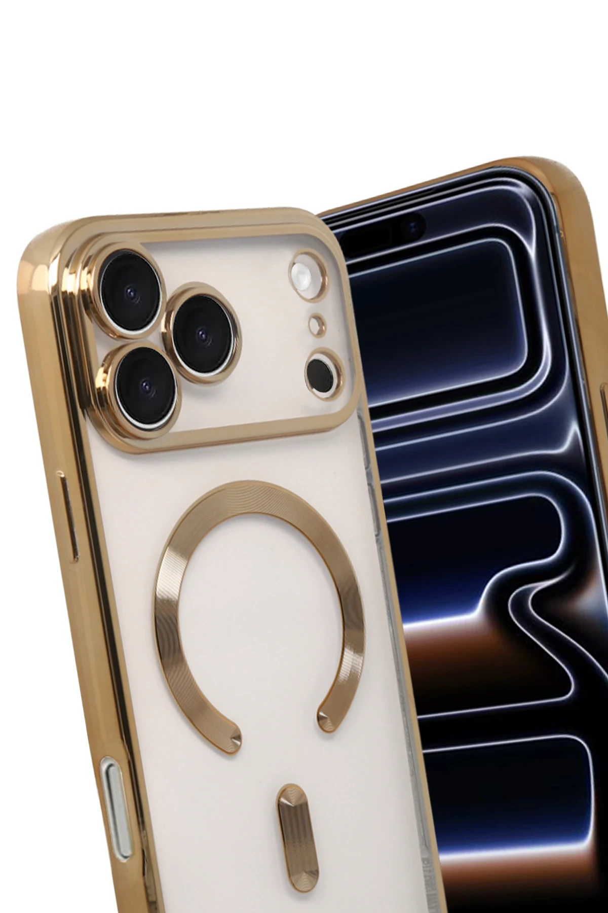 Newface Apple iPhone 17 Pro Kross Magneticsafe Kapak - Gold
