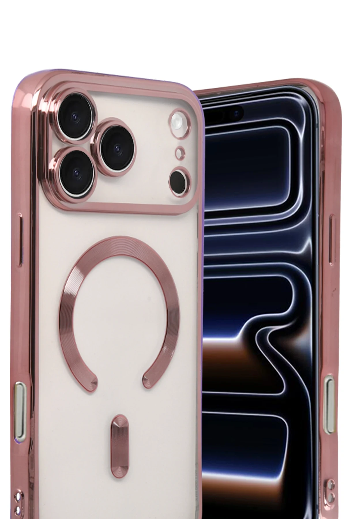 Newface Apple iPhone 17 Pro Kross Magneticsafe Kapak - Rose