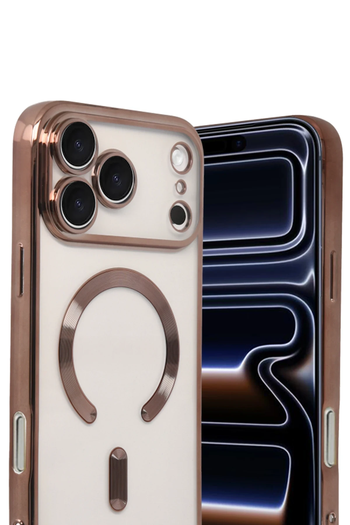 Newface Apple iPhone 17 Pro Kross Magneticsafe Kapak - Çöl Titanyum
