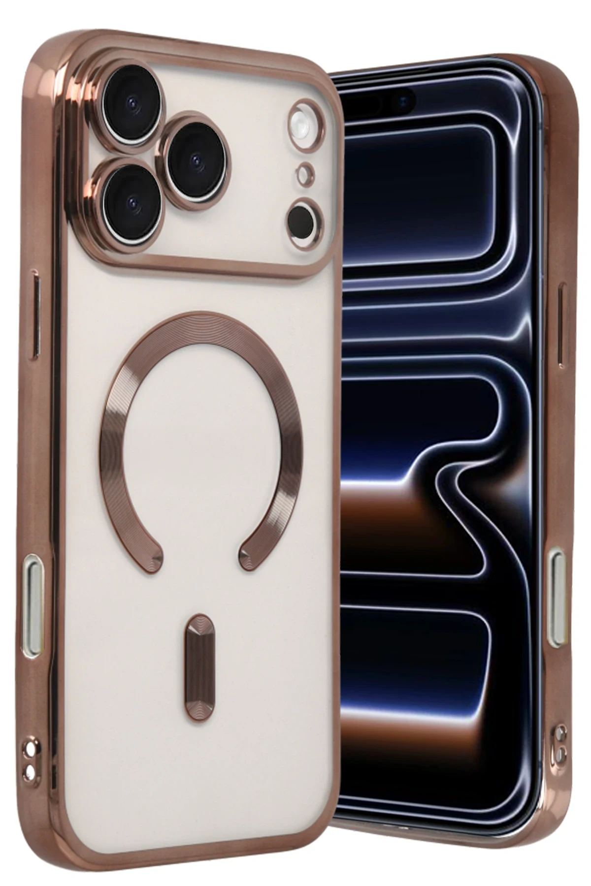 Newface Apple iPhone 17 Pro Kross Magneticsafe Kapak - Çöl Titanyum