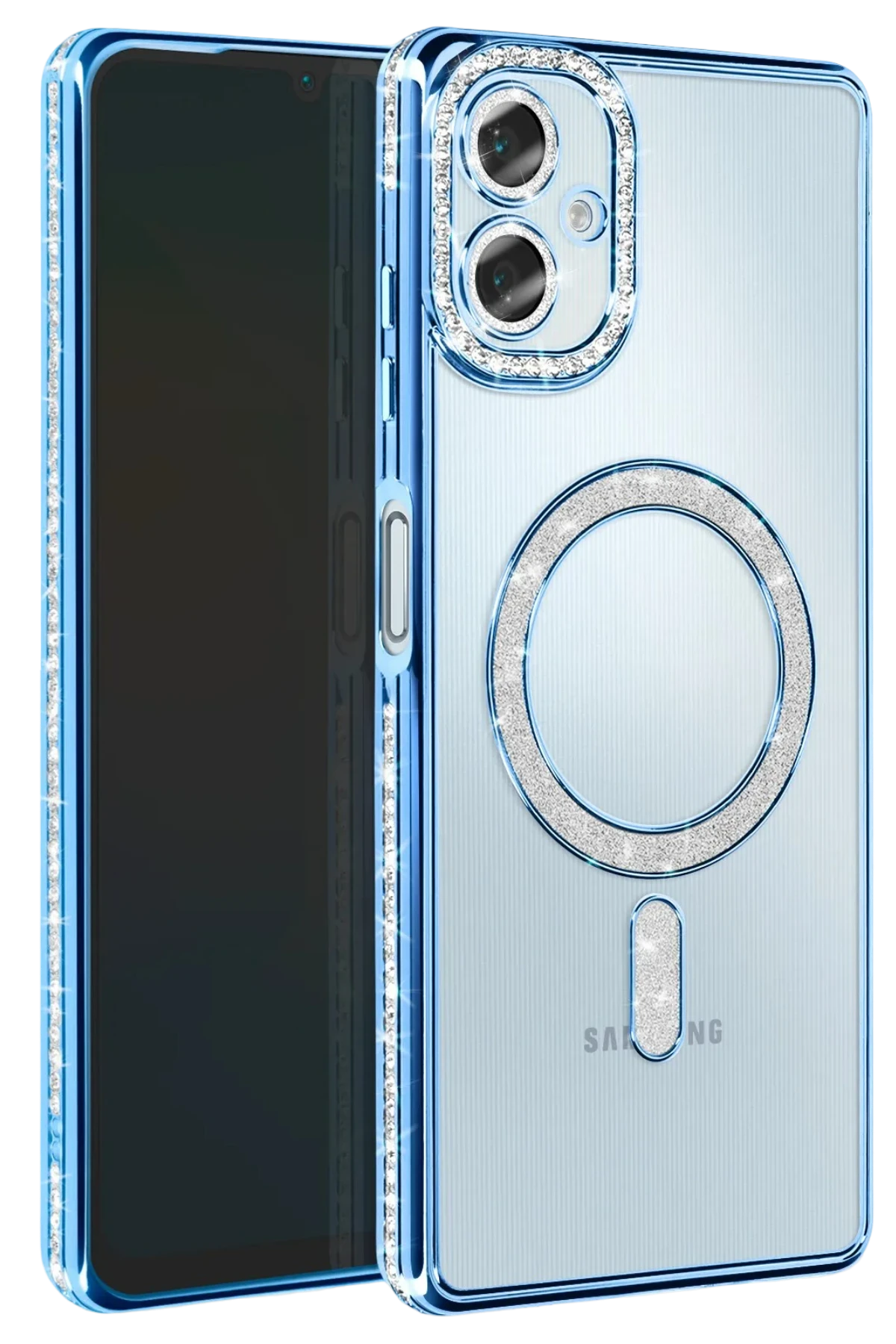 Newface Samsung Galaxy A06 Joke Simli Magneticsafe Kılıf - Mavi