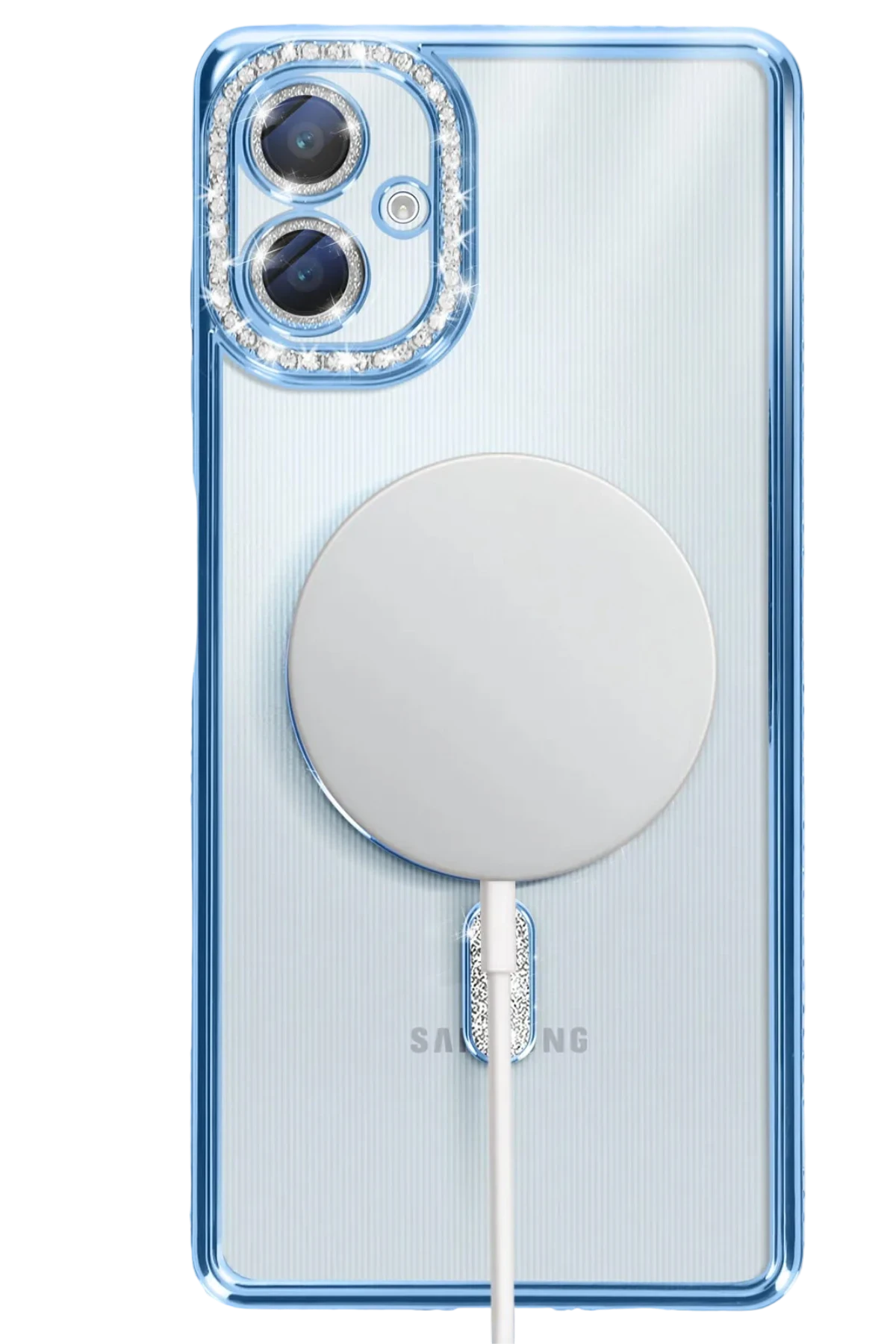 Newface Samsung Galaxy A06 Joke Simli Magneticsafe Kılıf - Mavi