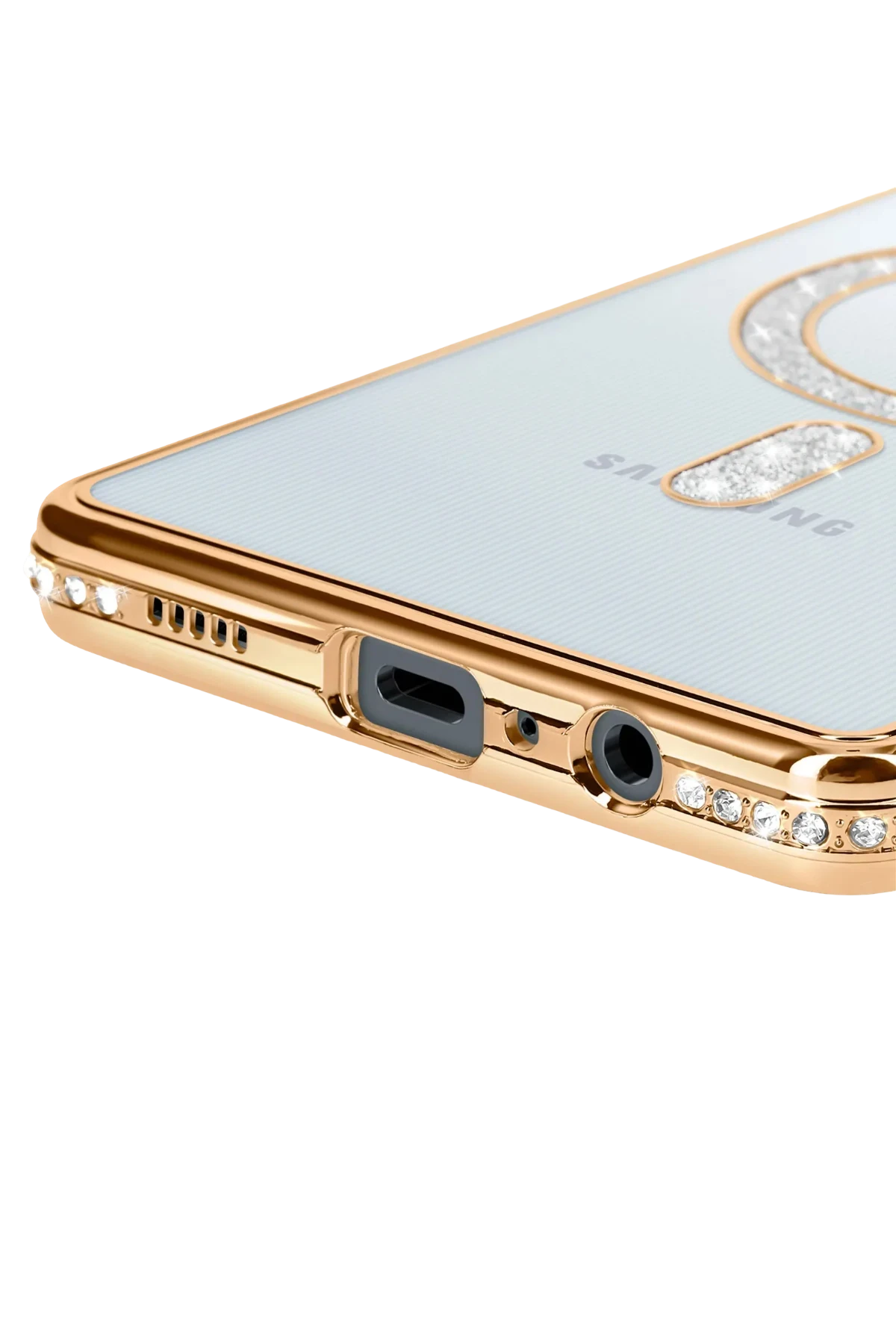 Newface Samsung Galaxy A06 Joke Simli Magneticsafe Kılıf - Gold