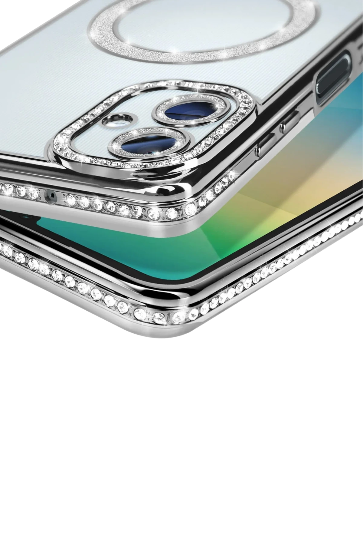 Newface Samsung Galaxy A06 Joke Simli Magneticsafe Kılıf - Gümüş