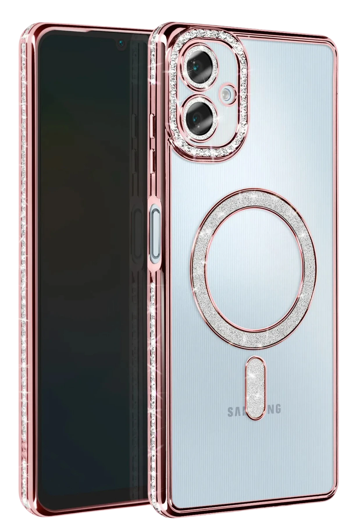 Newface Samsung Galaxy A06 Joke Simli Magneticsafe Kılıf - Pembe
