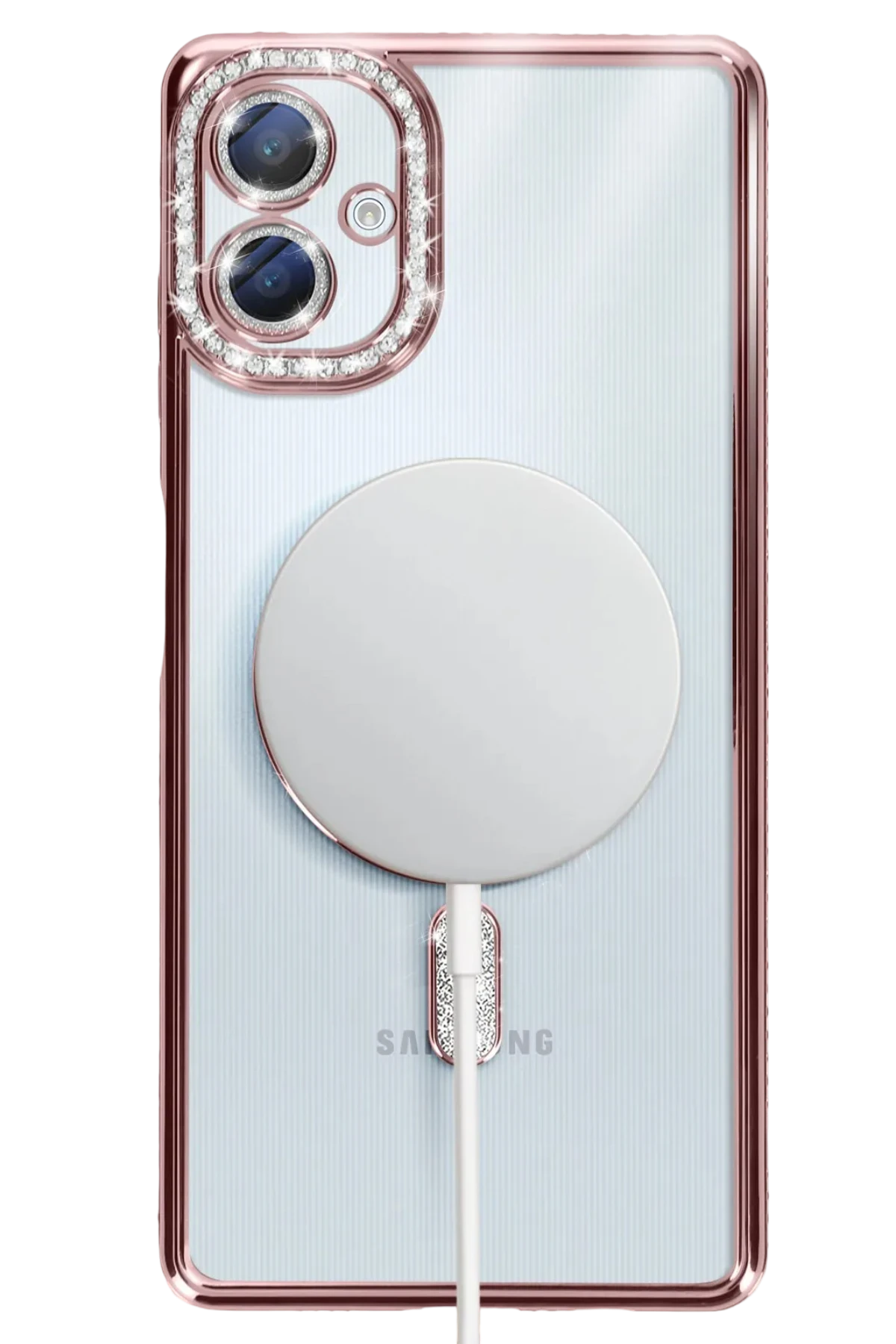 Newface Samsung Galaxy A06 Joke Simli Magneticsafe Kılıf - Pembe