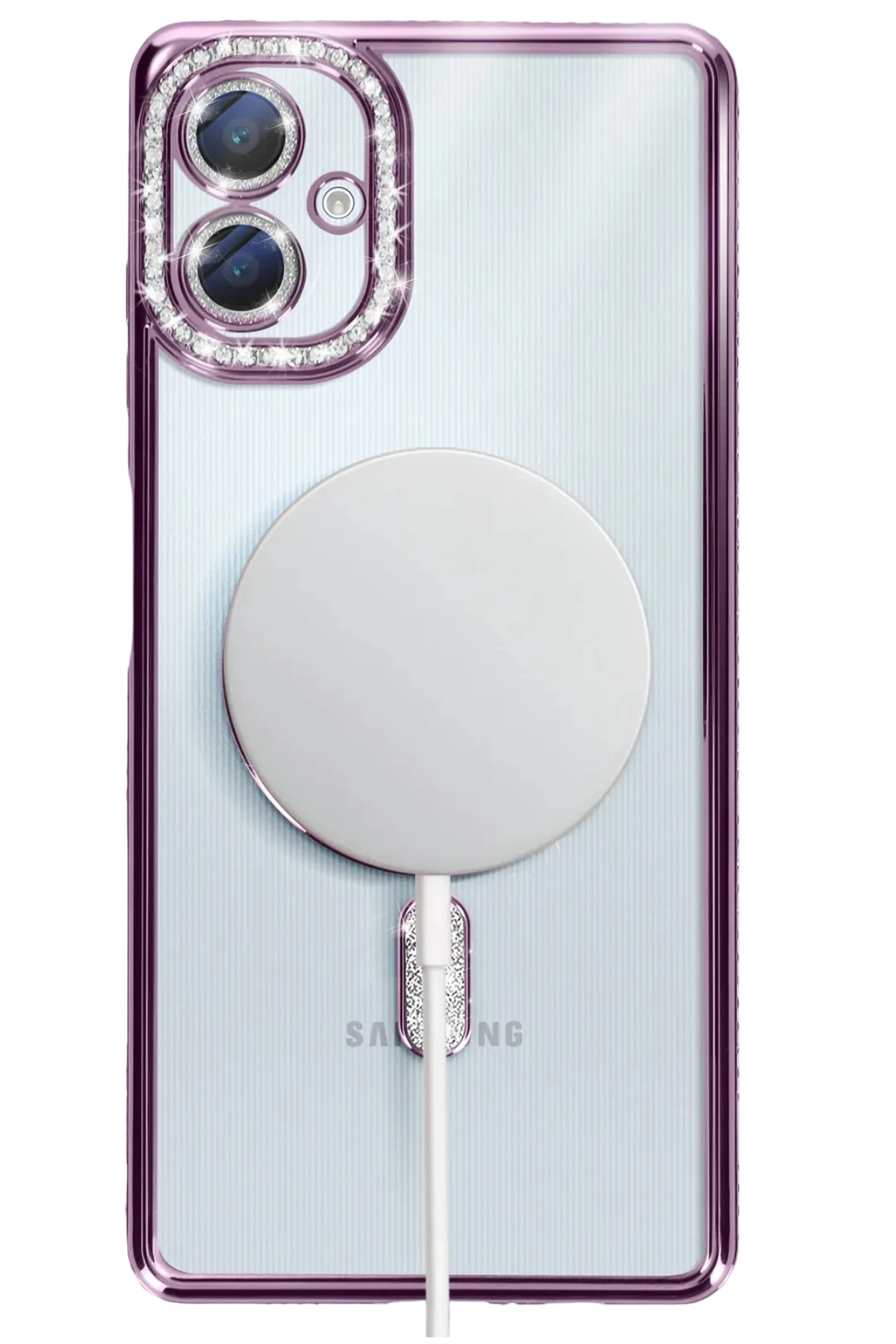 Newface Samsung Galaxy A06 Joke Simli Magneticsafe Kılıf - Derin Mor