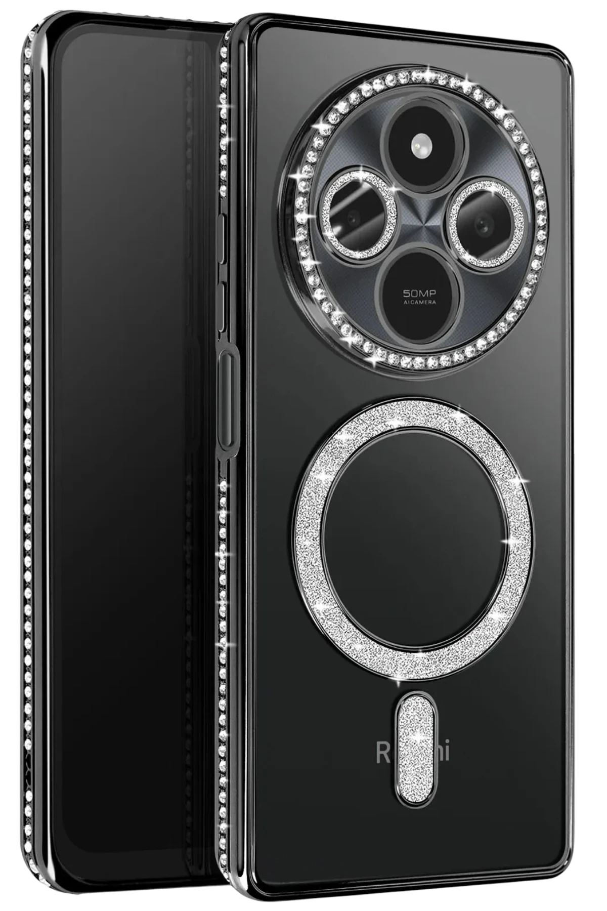 Newface Xiaomi Redmi 14C Joke Simli Magneticsafe Kılıf - Siyah