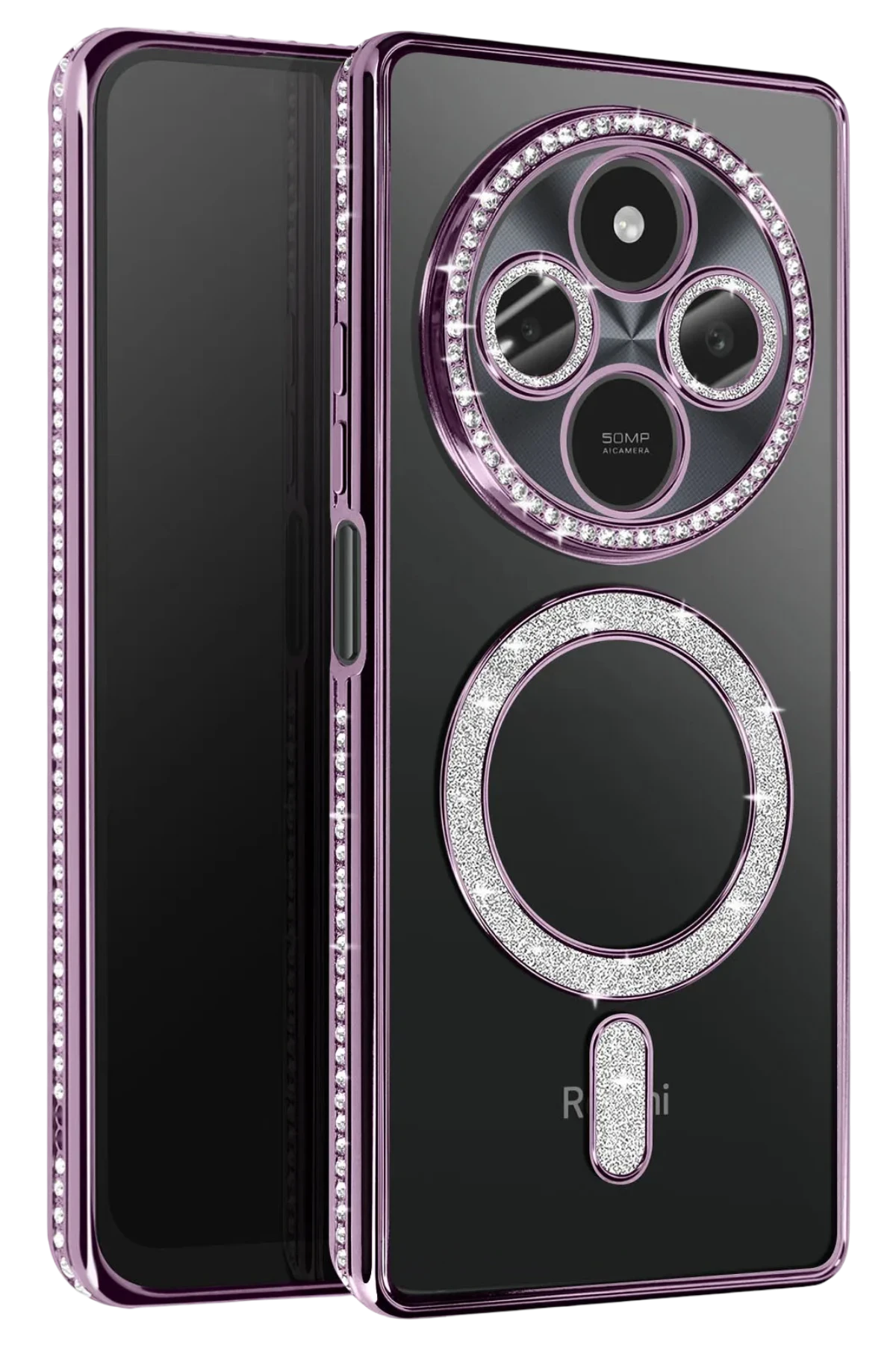 Newface Xiaomi Redmi 14C Joke Simli Magneticsafe Kılıf - Derin Mor