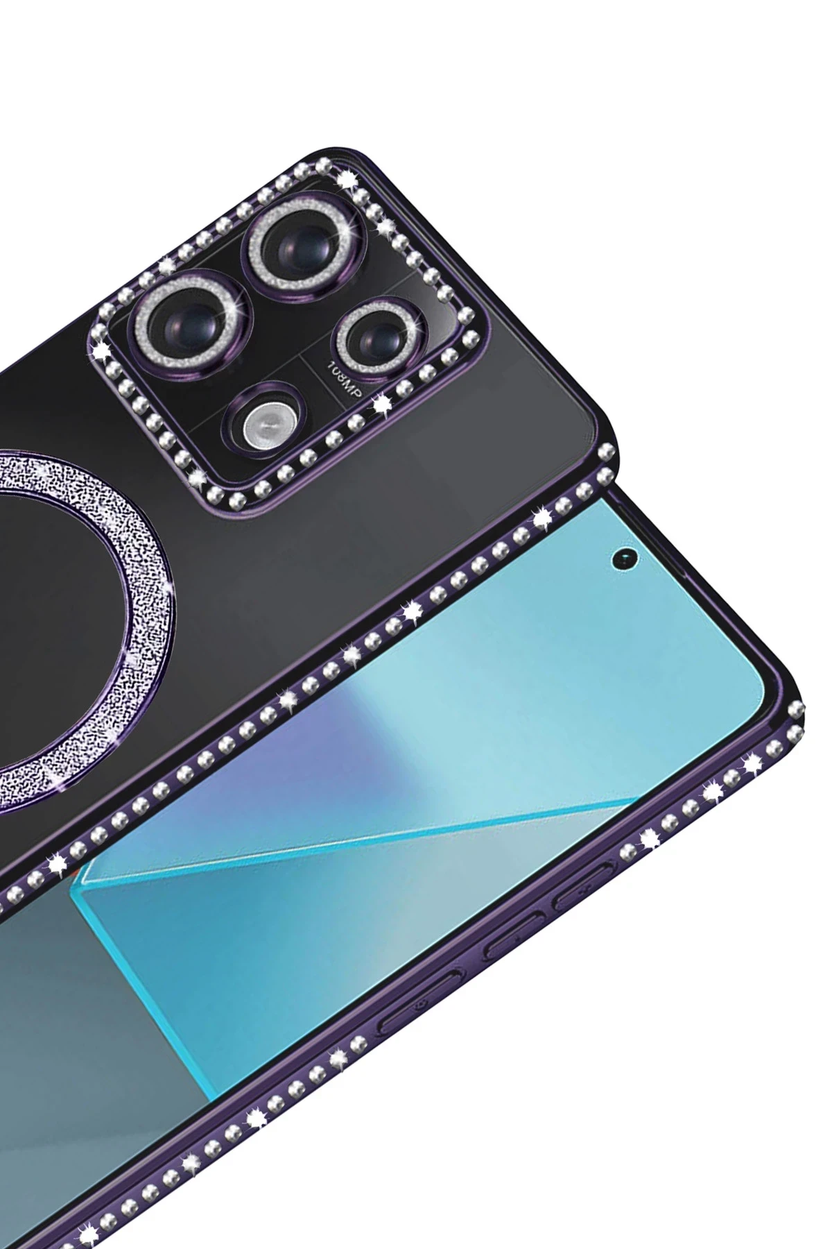 Newface Xiaomi Redmi 13C Joke Simli Magneticsafe Kılıf - Derin Mor