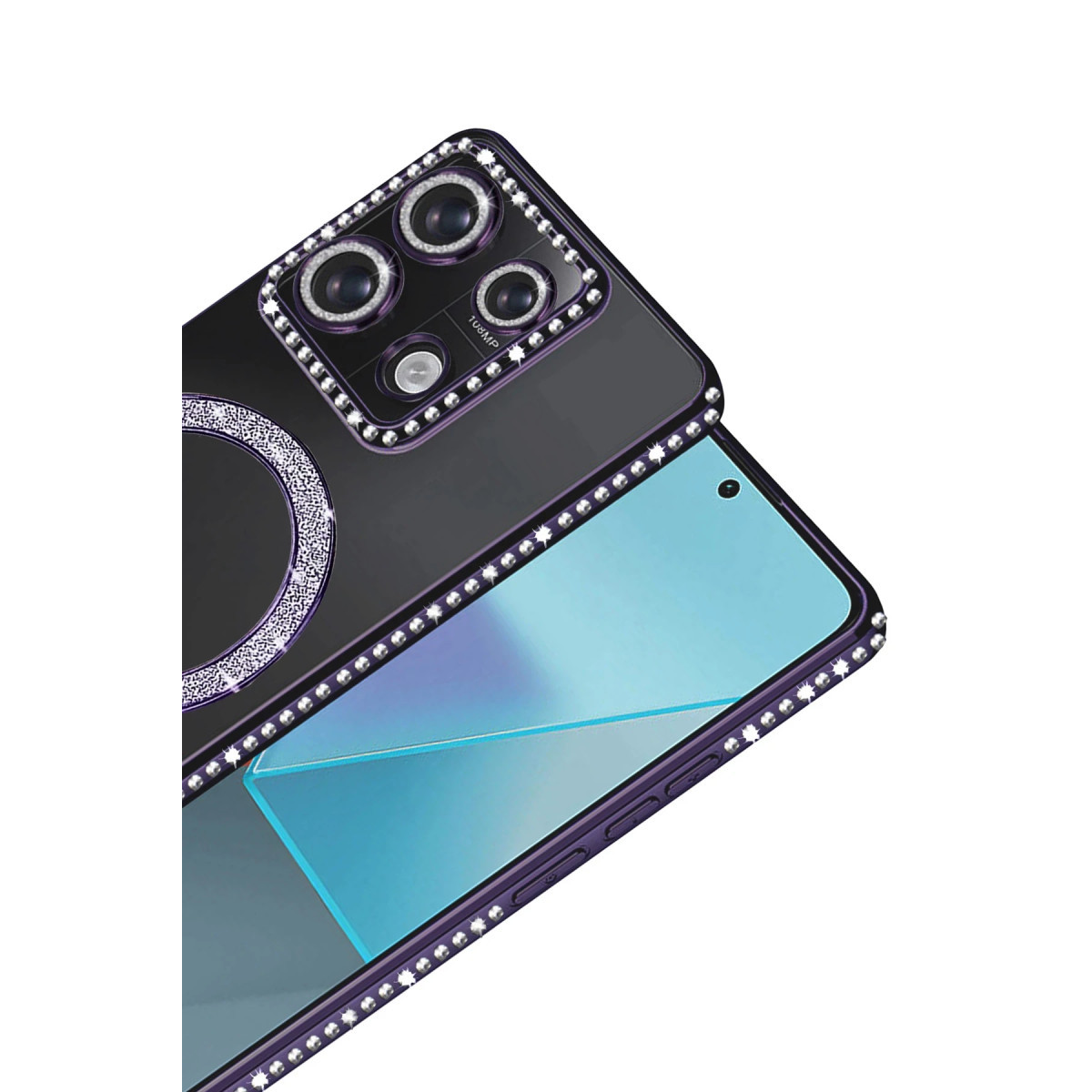 Newface Xiaomi Redmi 13C Joke Simli Magneticsafe Kılıf - Derin Mor — görsel 12