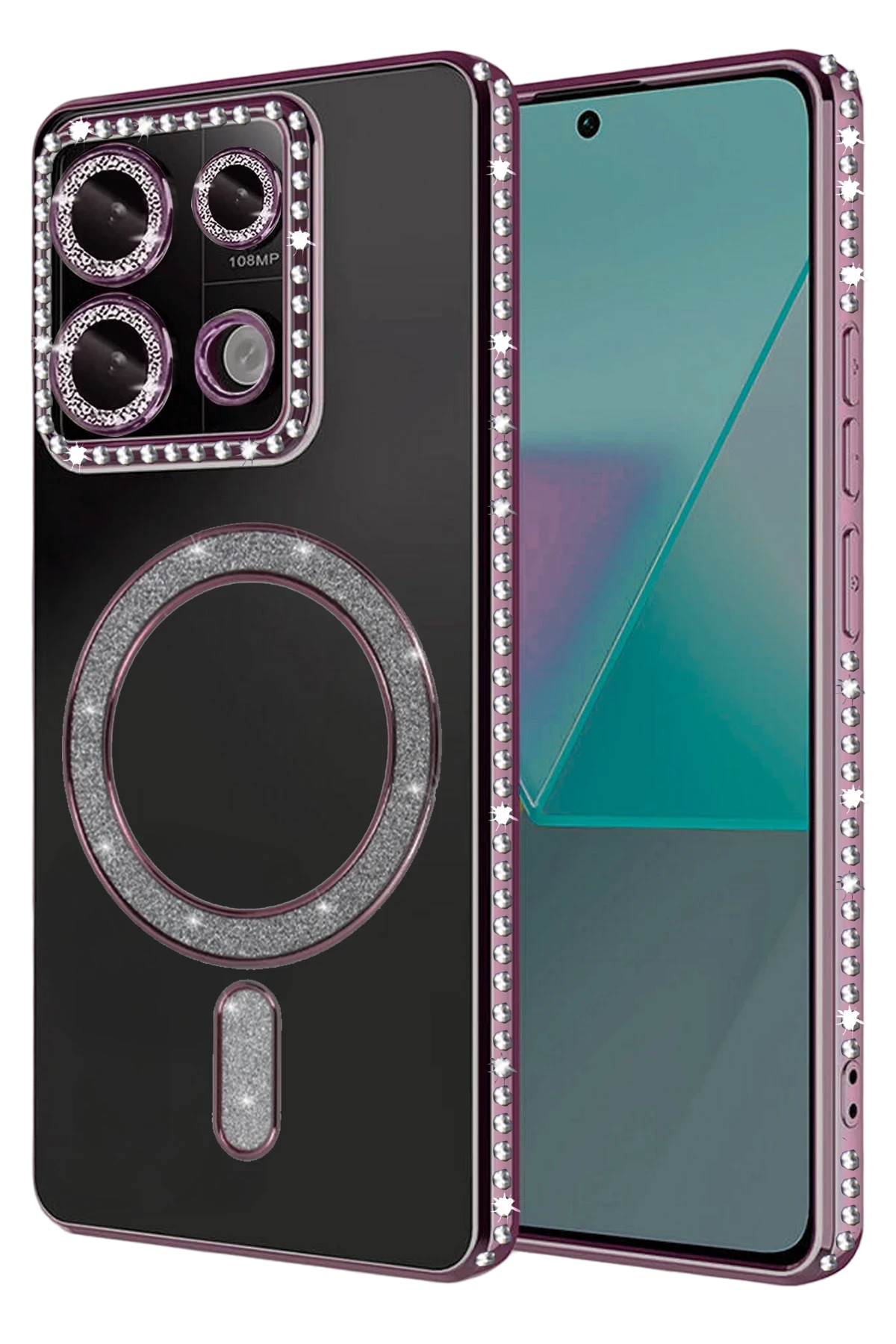Newface Xiaomi Redmi 13C Joke Simli Magneticsafe Kılıf - Pembe