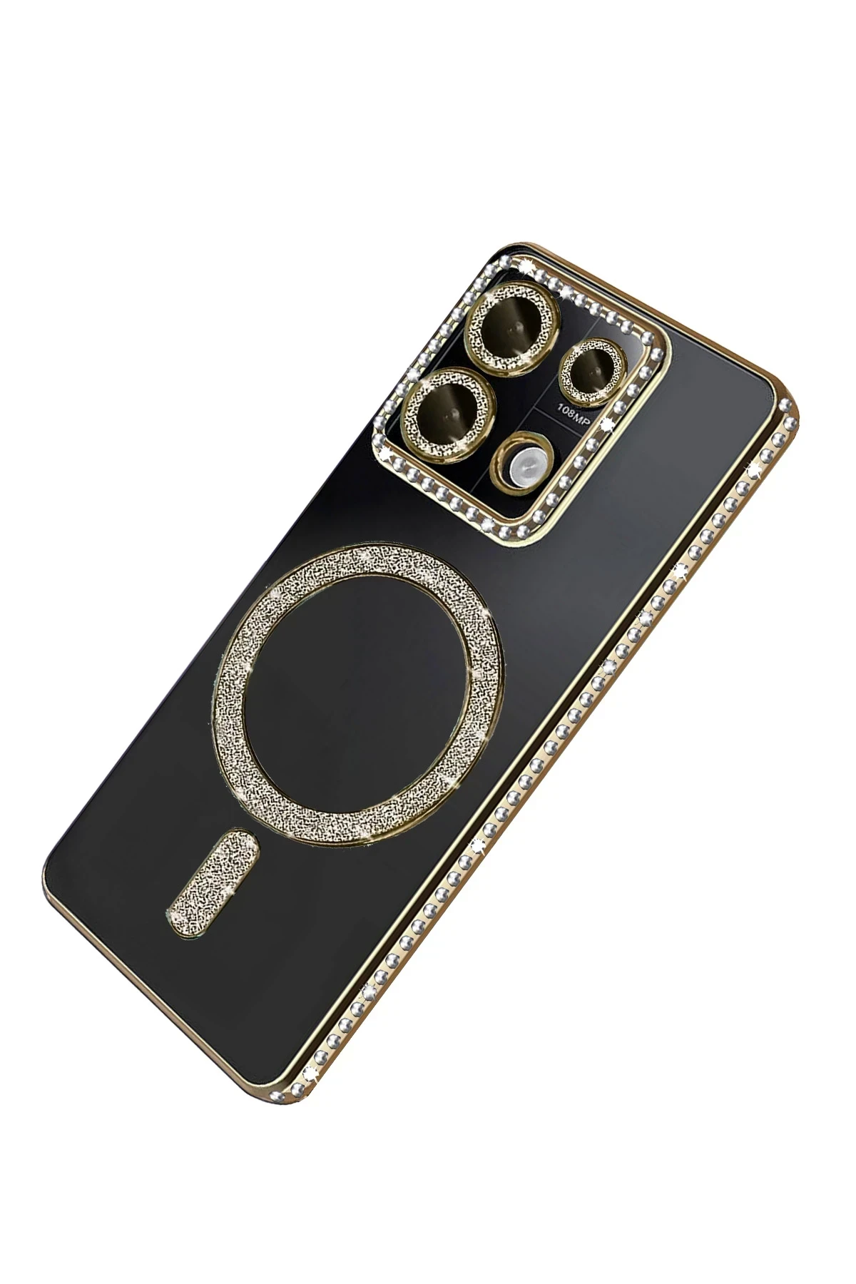 Newface Xiaomi Redmi 13C Joke Simli Magneticsafe Kılıf - Gold