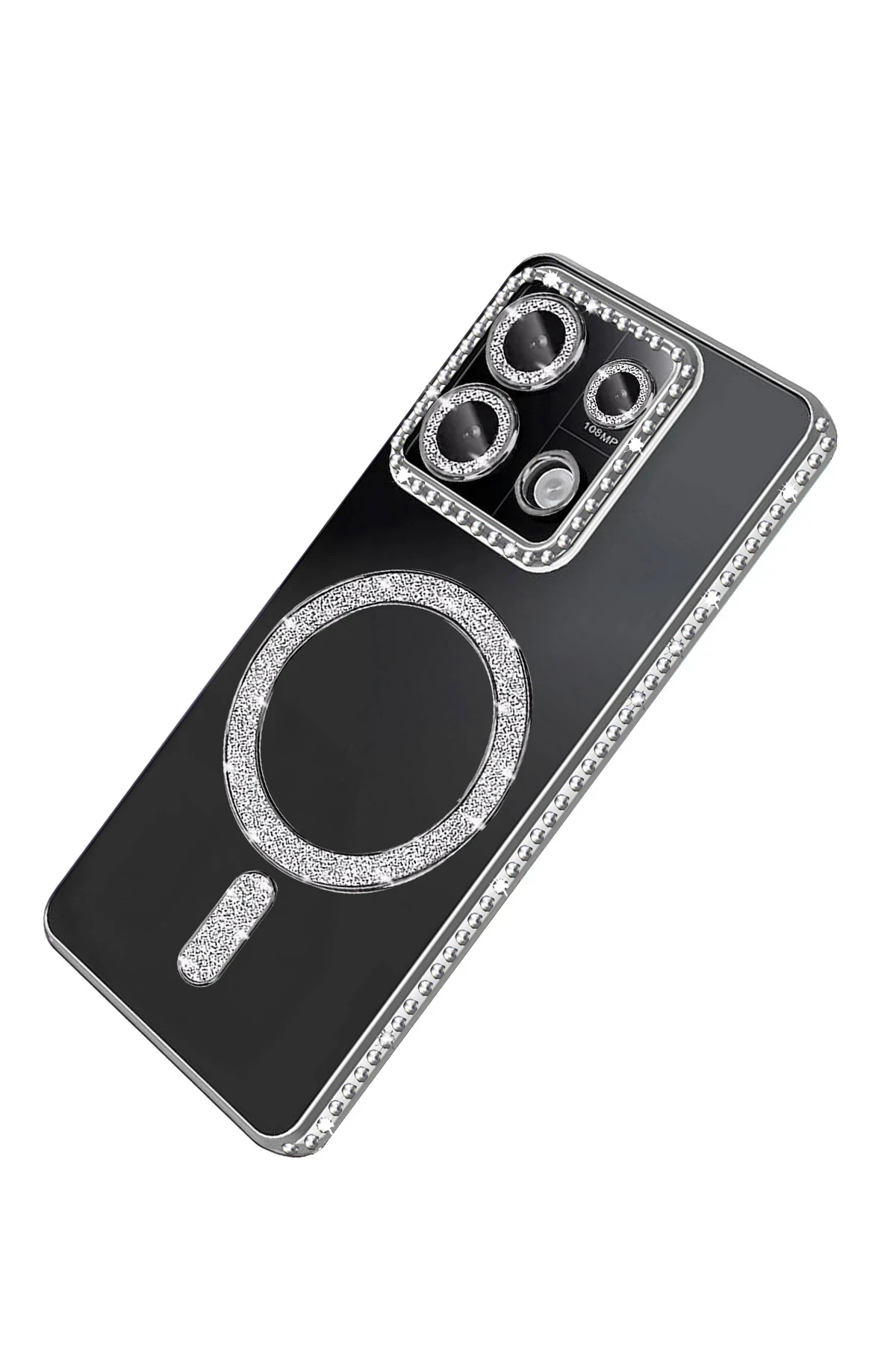 Newface Xiaomi Redmi 13C Joke Simli Magneticsafe Kılıf - Gümüş