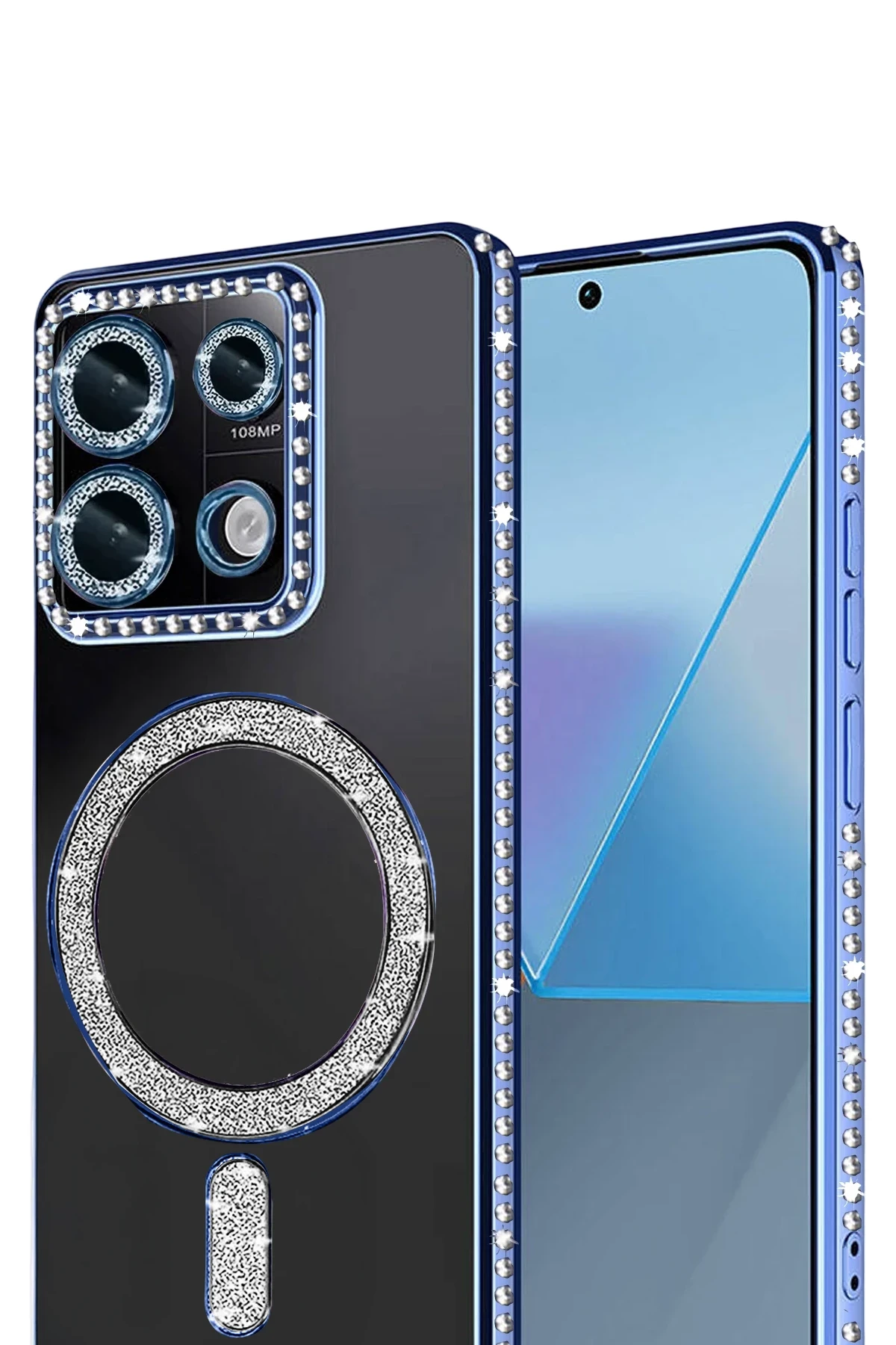Newface Xiaomi Redmi 13C Joke Simli Magneticsafe Kılıf - Mavi