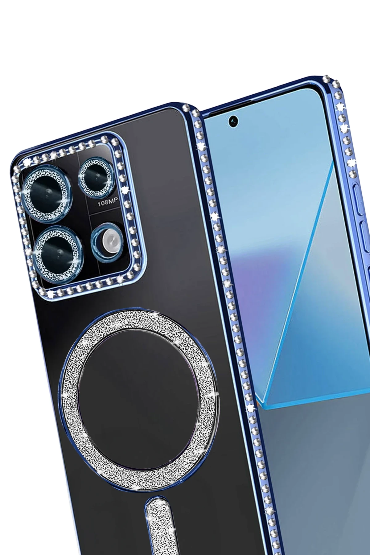 Newface Xiaomi Redmi 13C Joke Simli Magneticsafe Kılıf - Mavi