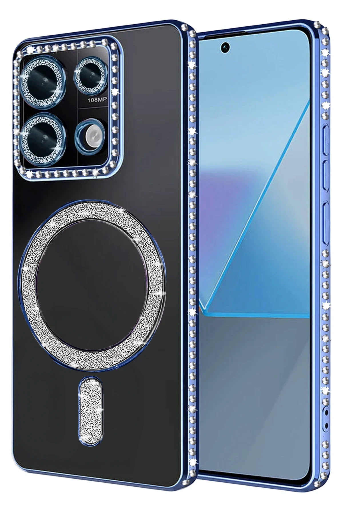 Newface Xiaomi Redmi 13C Joke Simli Magneticsafe Kılıf - Mavi