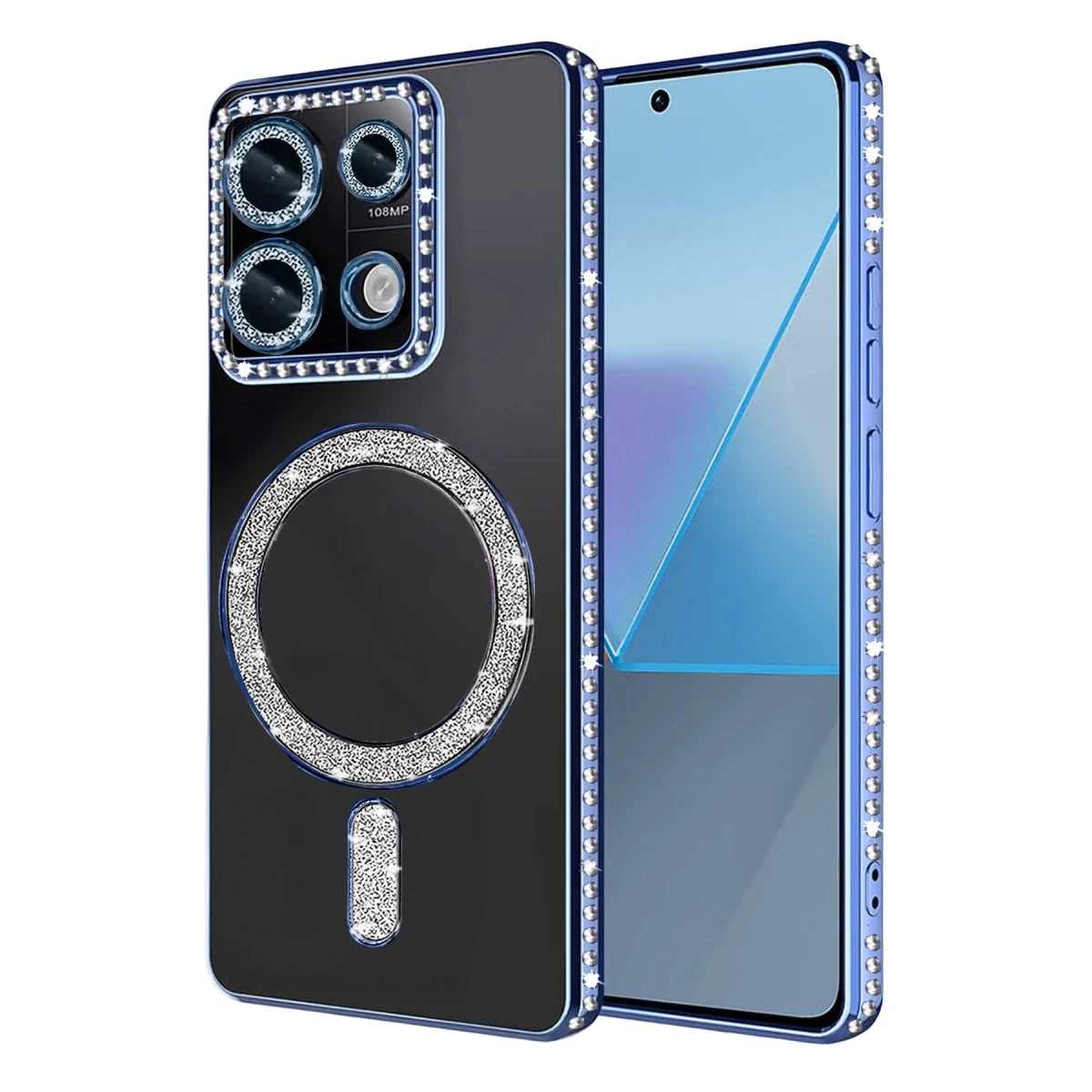 Xiaomi Redmi Note 13 Pro 4G Joke Simli Magneticsafe Kılıf - Mavi