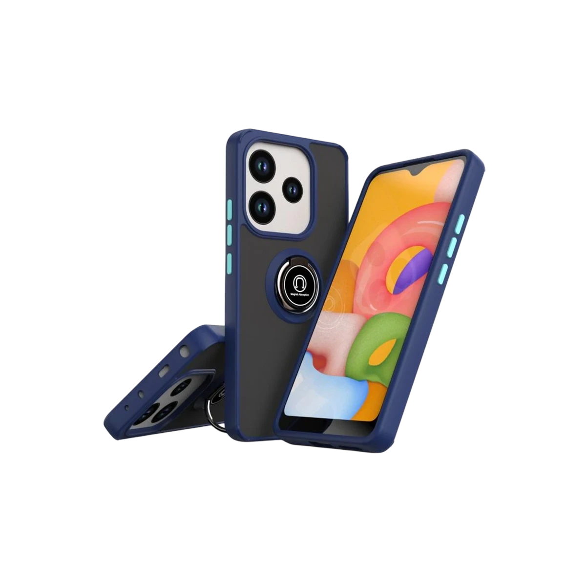 Newface Xiaomi Redmi Note 14 4G Montreal Yüzüklü Silikon Kapak - Lacivert