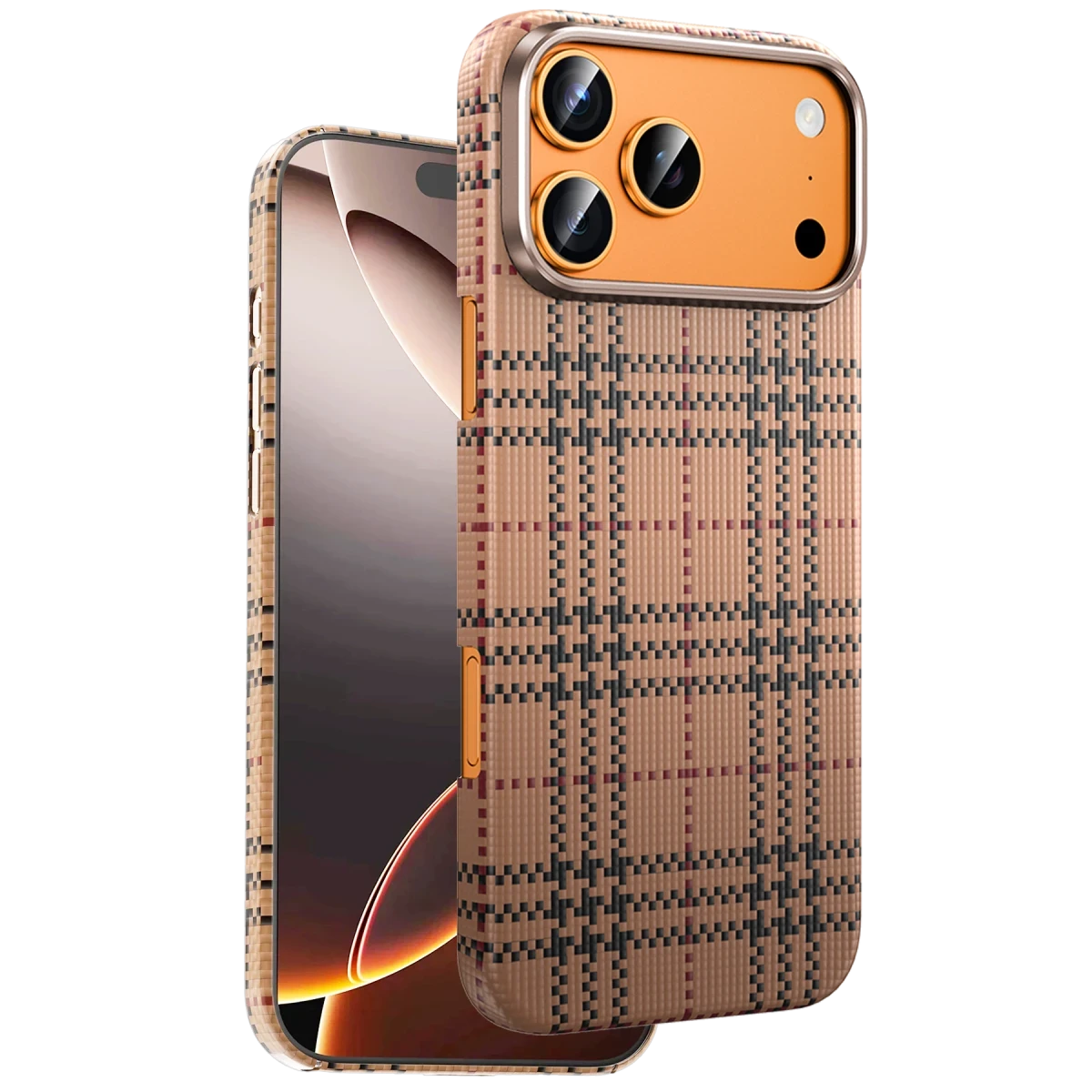 Keephone Apple iPhone 17 Pro Scots Kevlar Magsafe Kılıf - Çöl Titanyum