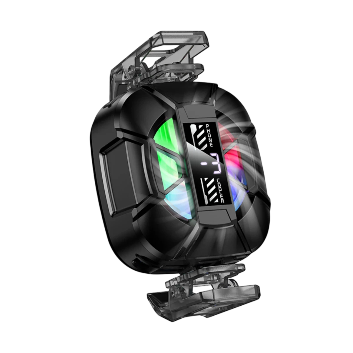 Hoco. GA5 Triumph Dijital Göstergeli RGB Işıklı Manyetik Radyatör Telefon Soğutucu Fan - Siyah