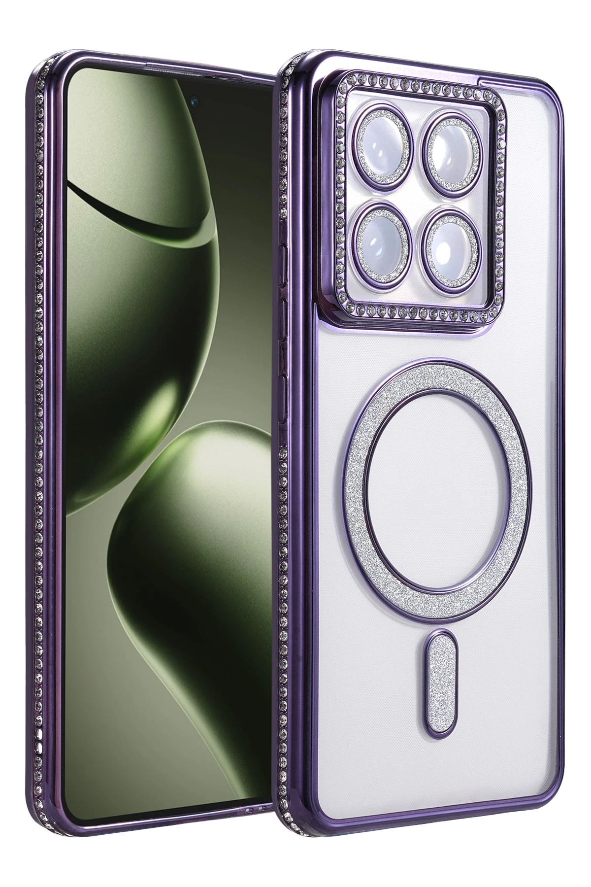 Newface Xiaomi Mi 14T Pro Joke Simli Magneticsafe Kılıf - Derin Mor