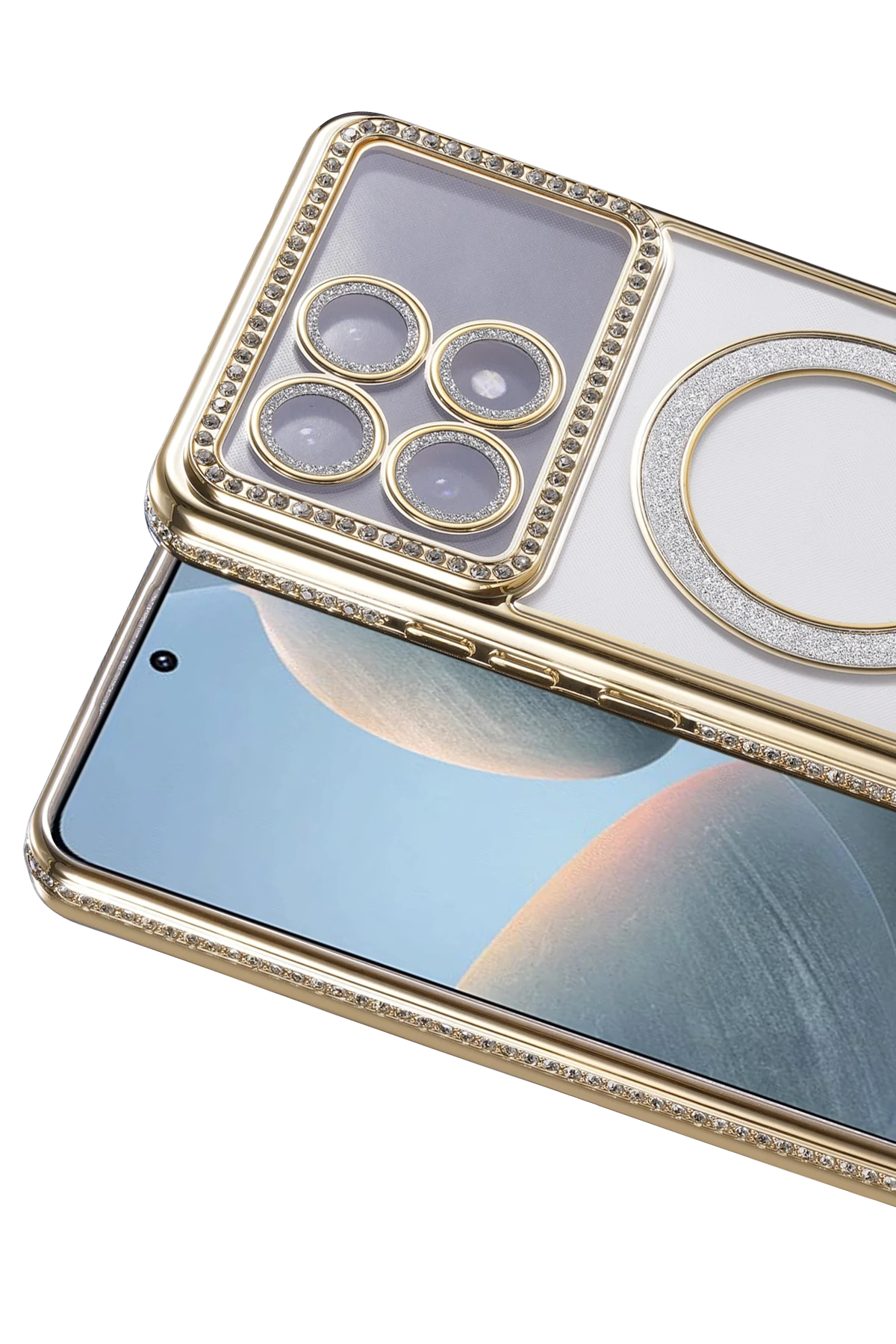 Newface Xiaomi Poco X6 Pro Joke Simli Magneticsafe Kılıf - Gold